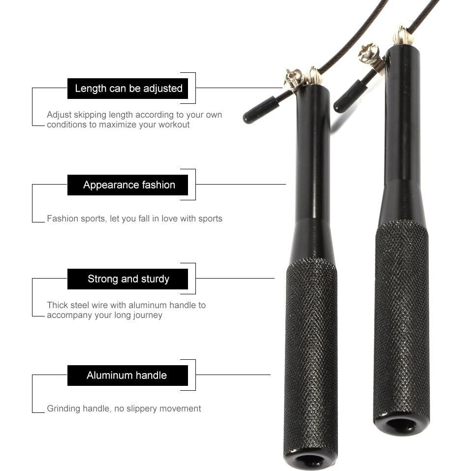 Cuerda de Saltar Ajustable Yosoo de Aluminio y Acero PVC 3m