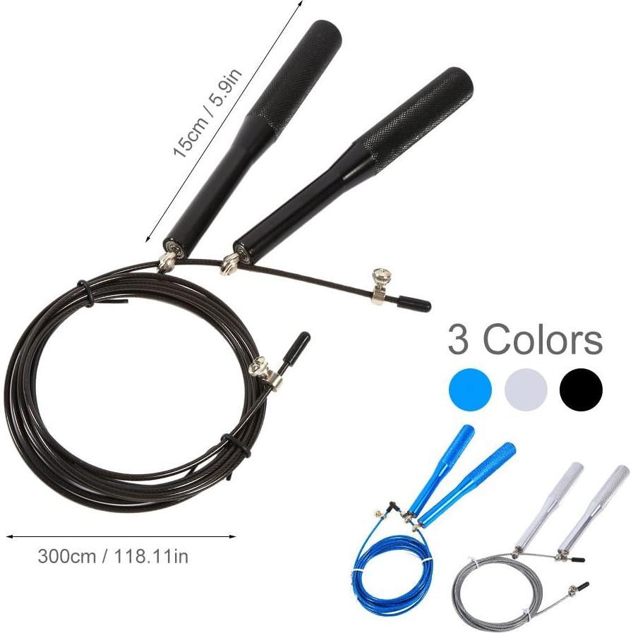 Cuerda de Saltar Ajustable Yosoo de Aluminio y Acero PVC 3m