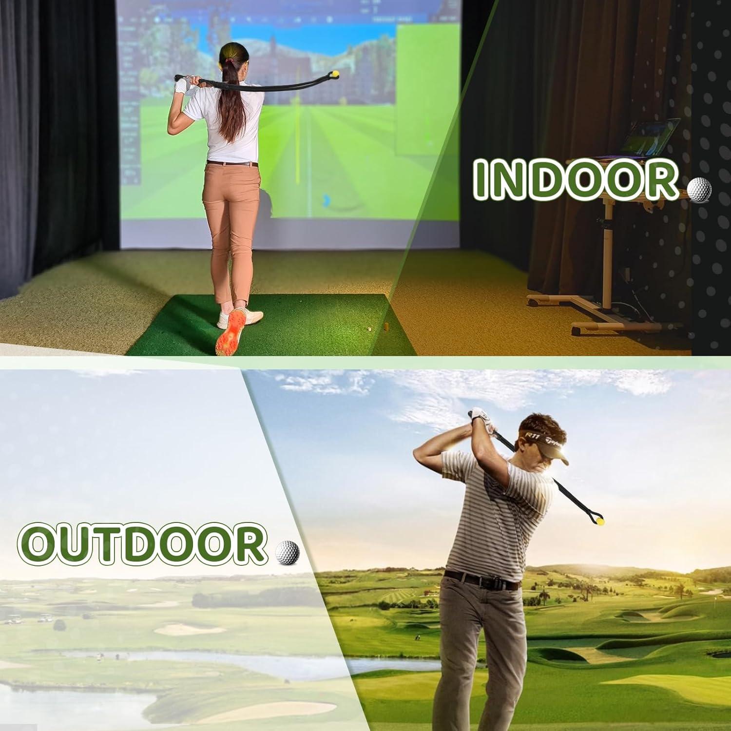 Conjunto Entrenador de Swing de Golf HOMIEE ST01 - Cuerda y Banda Correctora