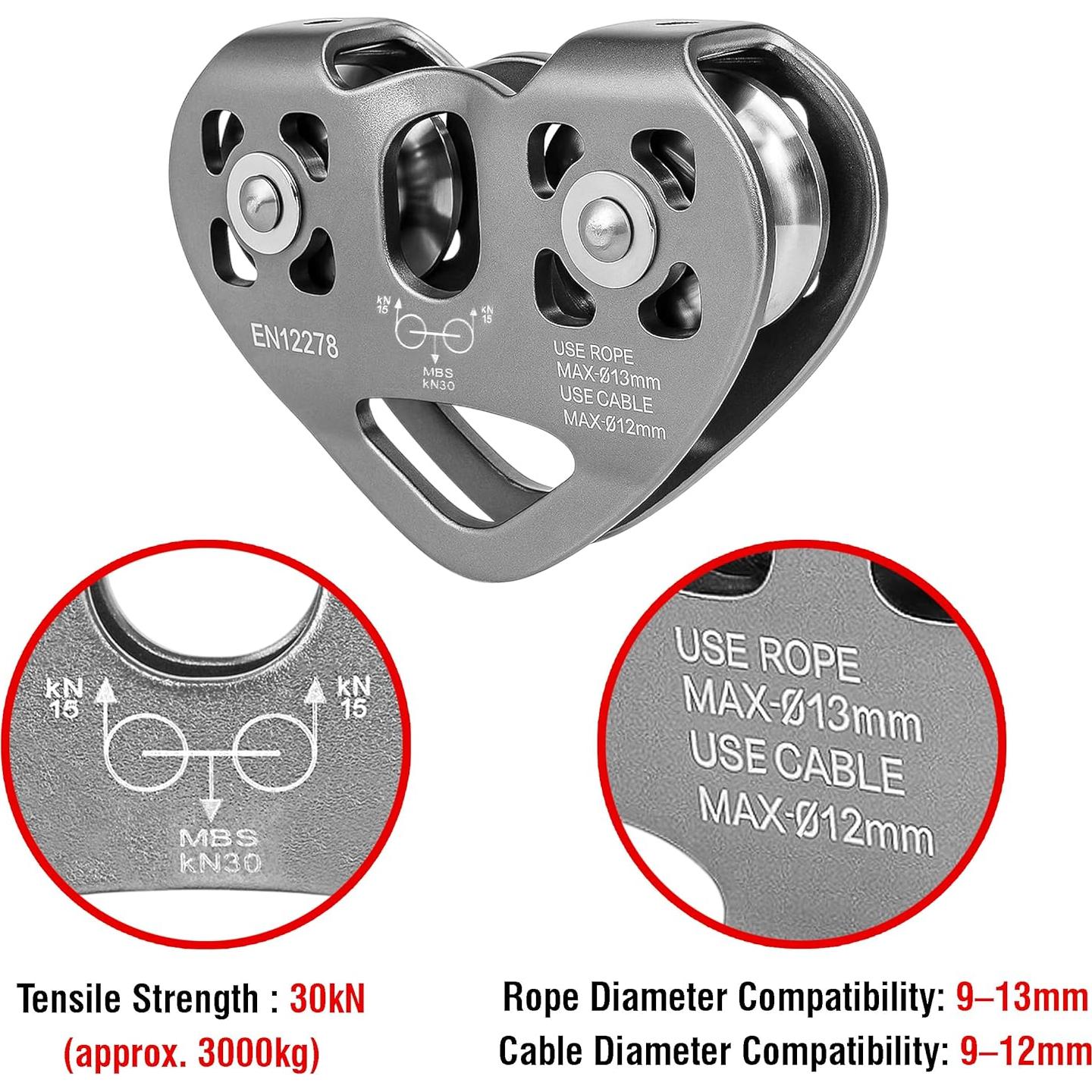 Carro de Polea Doble para Zip Line KH866 - 30kN, 13mm
