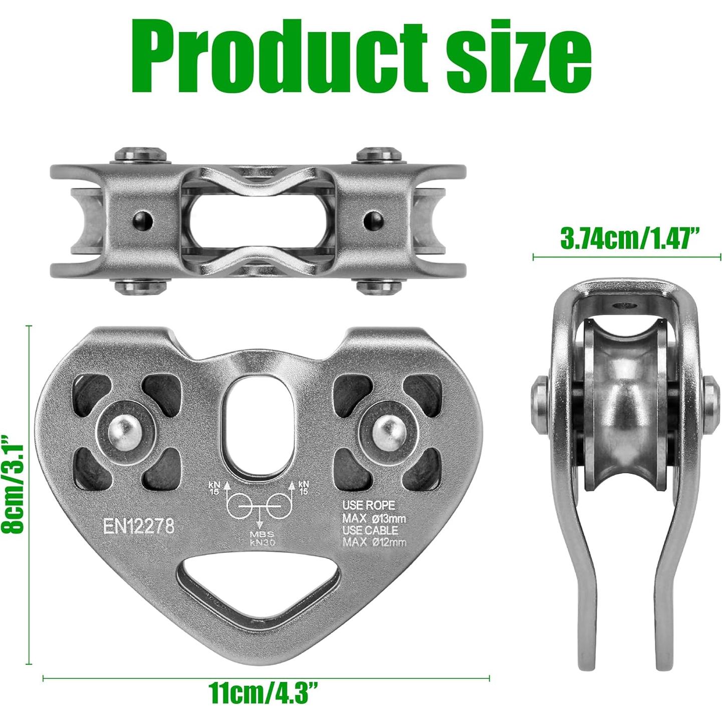 Carro de Polea Doble para Zip Line KH866 - 30kN, 13mm