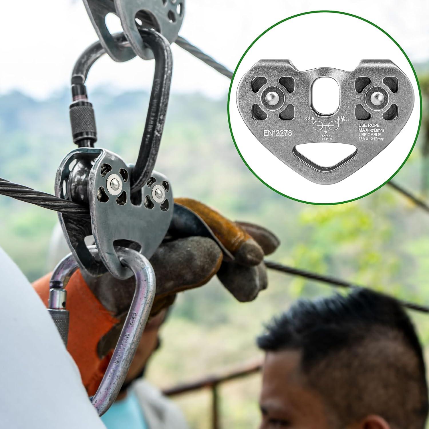 Carro de Polea Doble para Zip Line KH866 - 30kN, 13mm