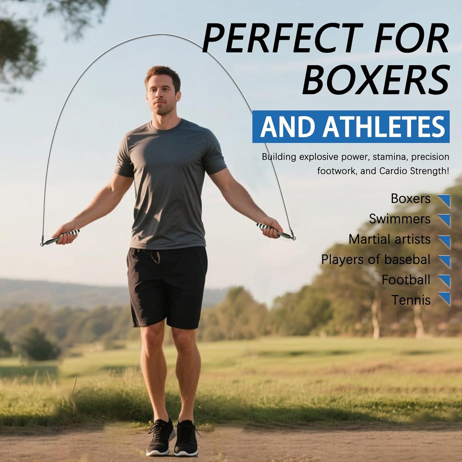 Cuerda de Salto Rápida MOGOLD con Pesas Ajustable 2.99-3.05m