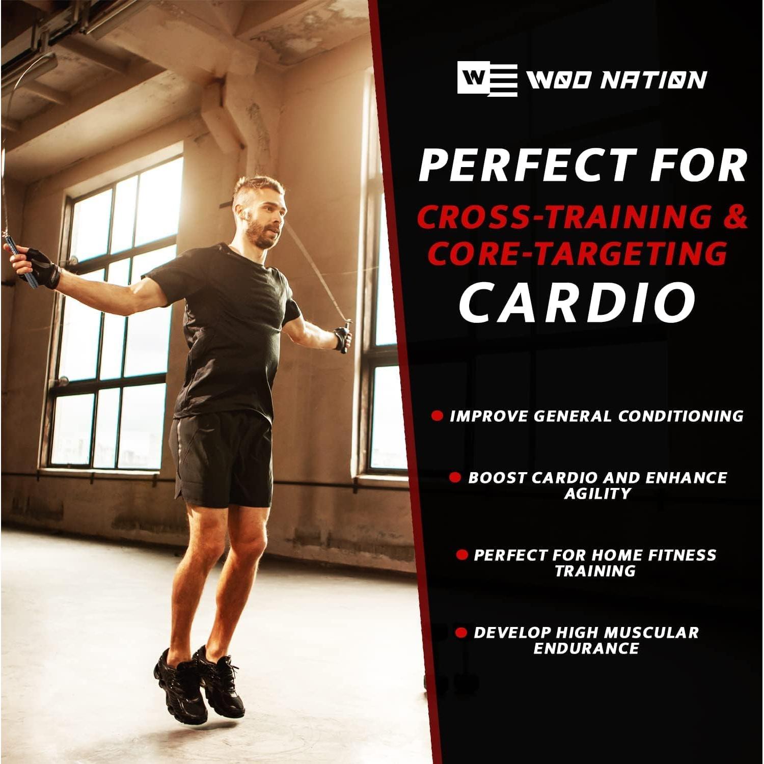 Cuerda para Saltar Ajustable WOD Nation 3.05m Aluminio Negro