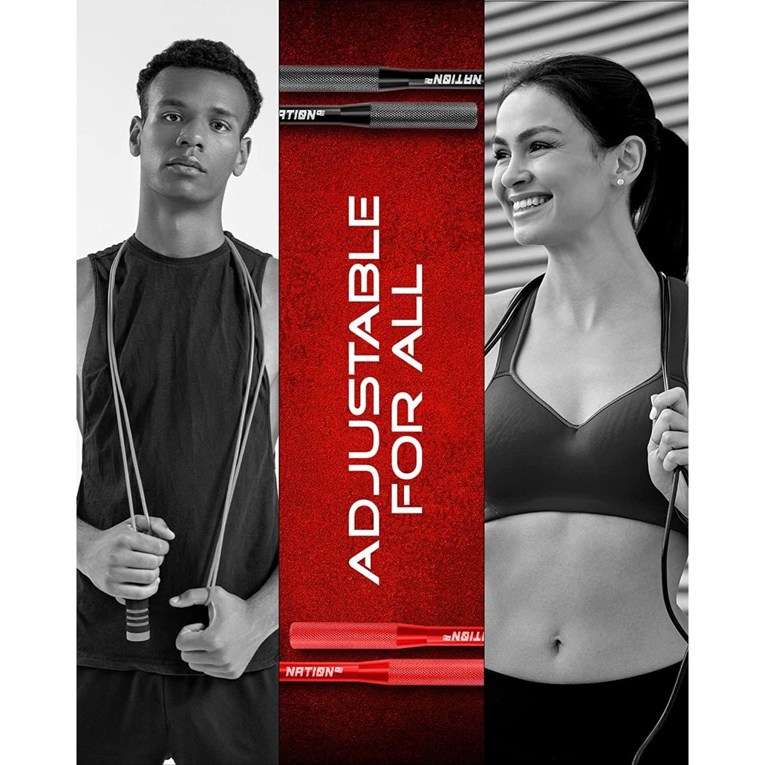 Cuerda para Saltar Ajustable WOD Nation 3.05m Aluminio Negro