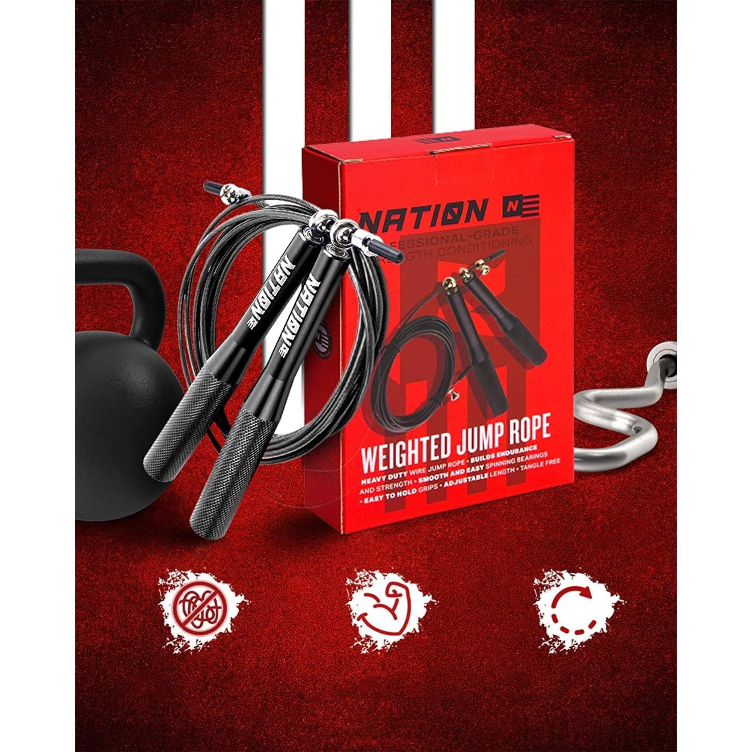 Cuerda para Saltar Ajustable WOD Nation 3.05m Aluminio Negro