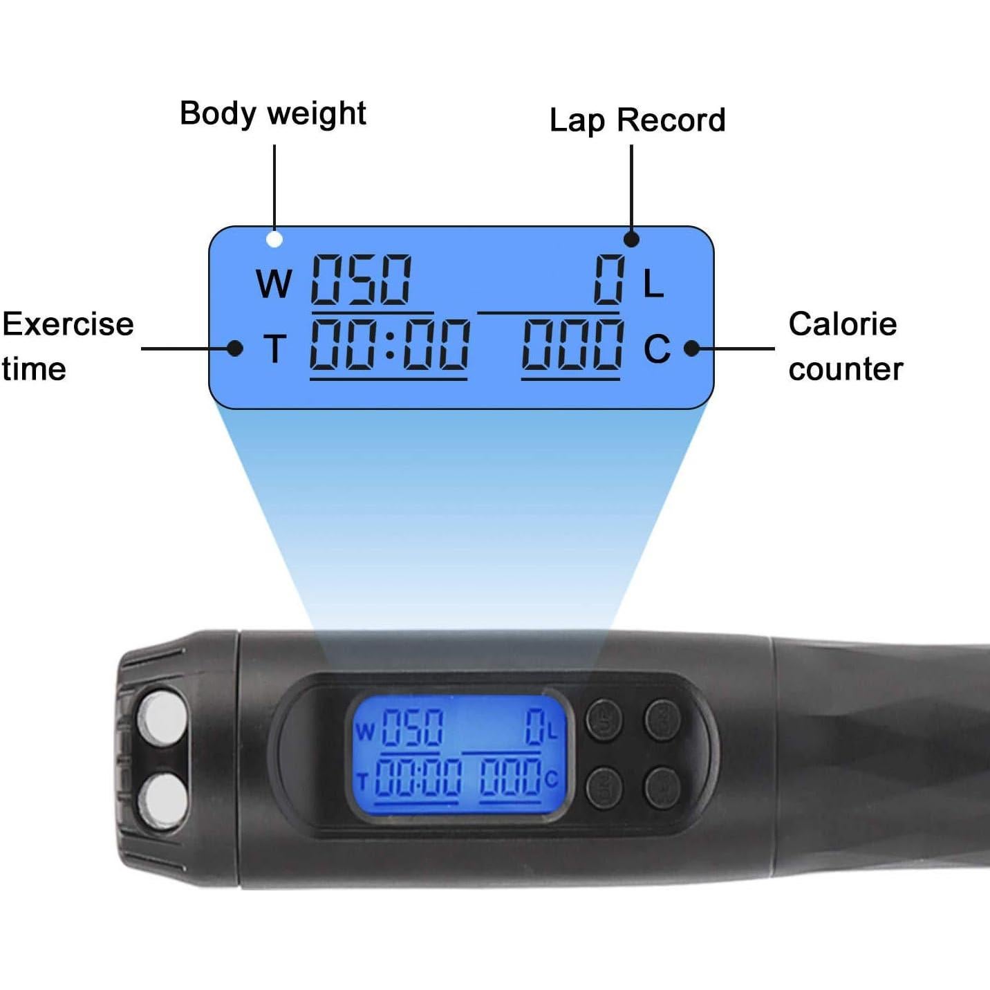 Cuerda de Salto Digital con Peso Esquina de Zoë - Sin Cable, LED