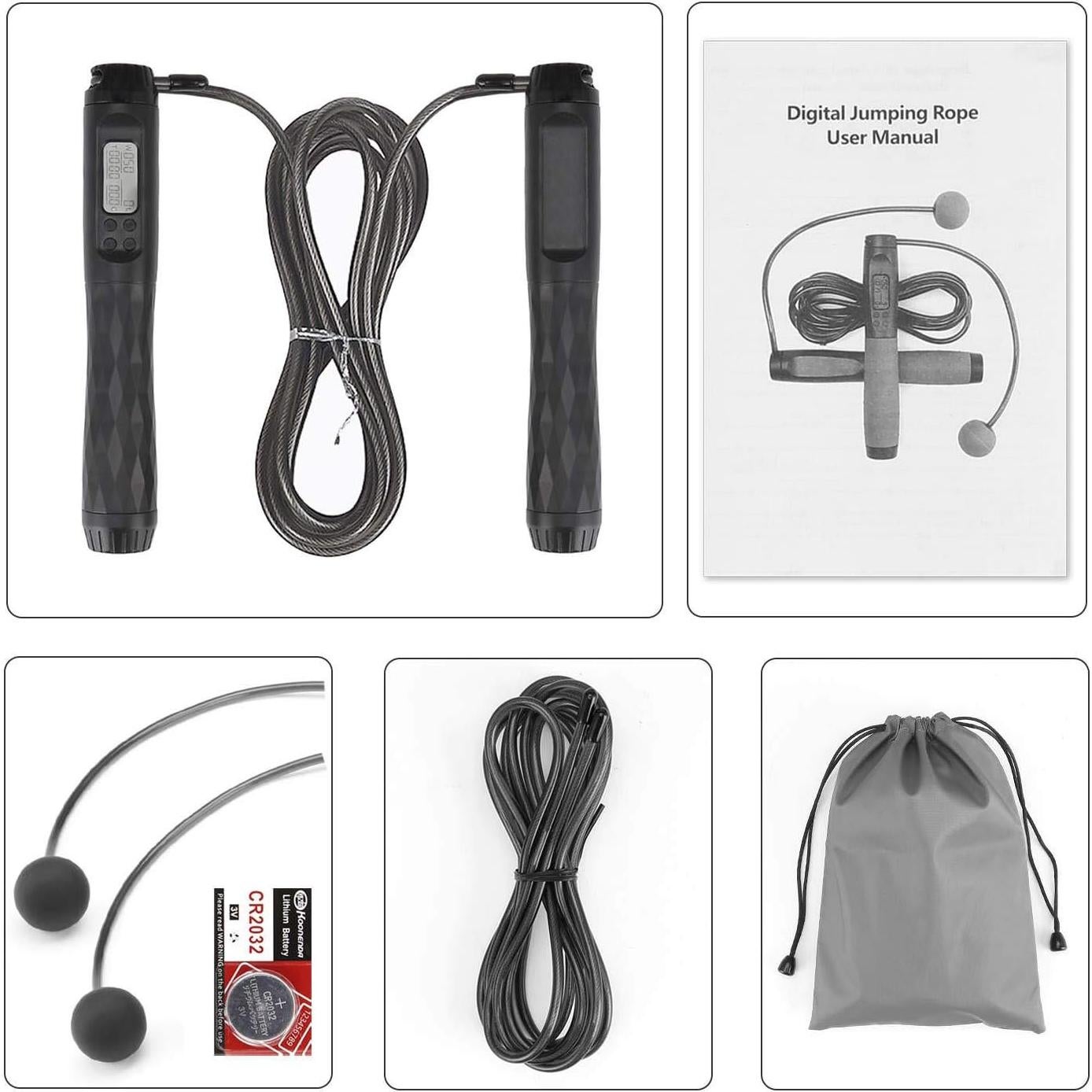 Cuerda de Salto Digital con Peso Esquina de Zoë - Sin Cable, LED