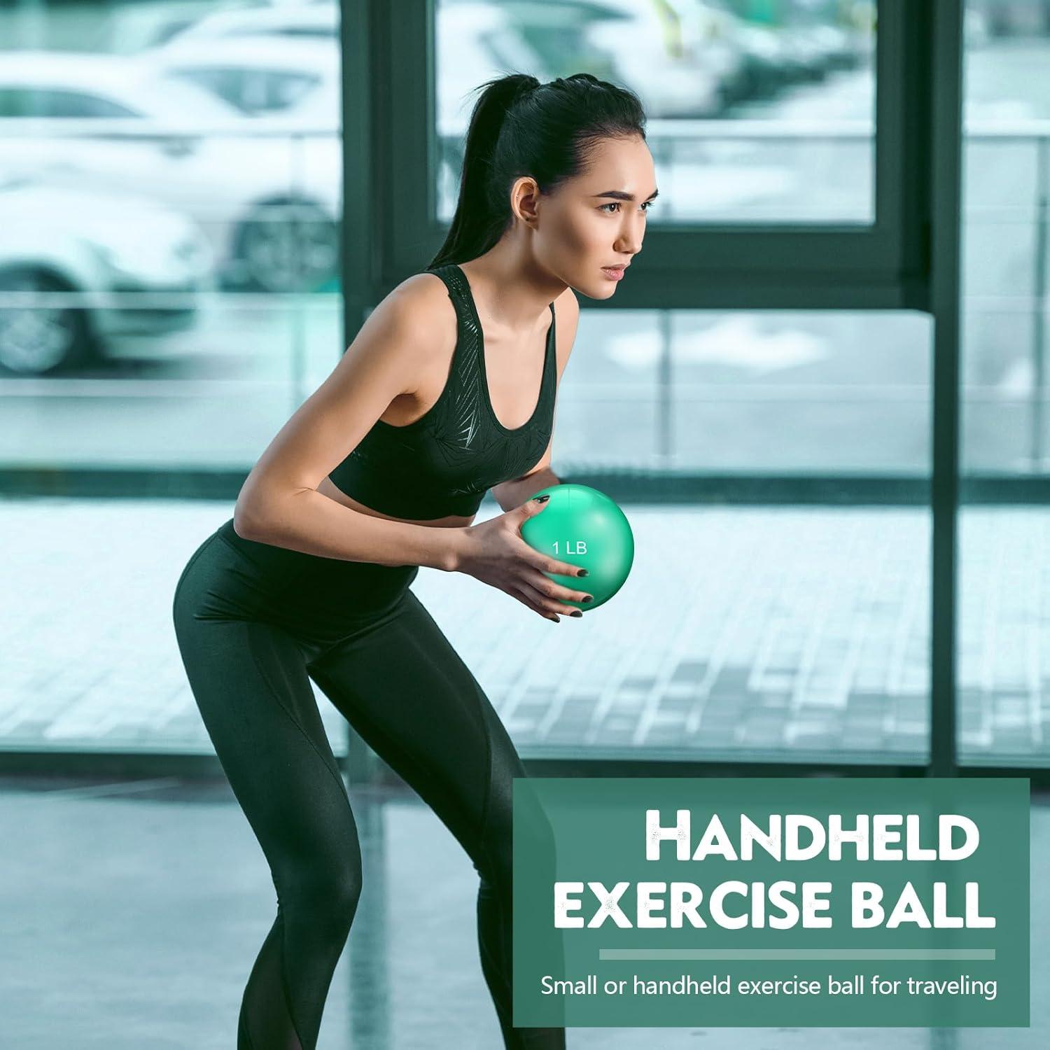 4 Balones de Tonificación con Peso Seenelling 0.45 kg Verde