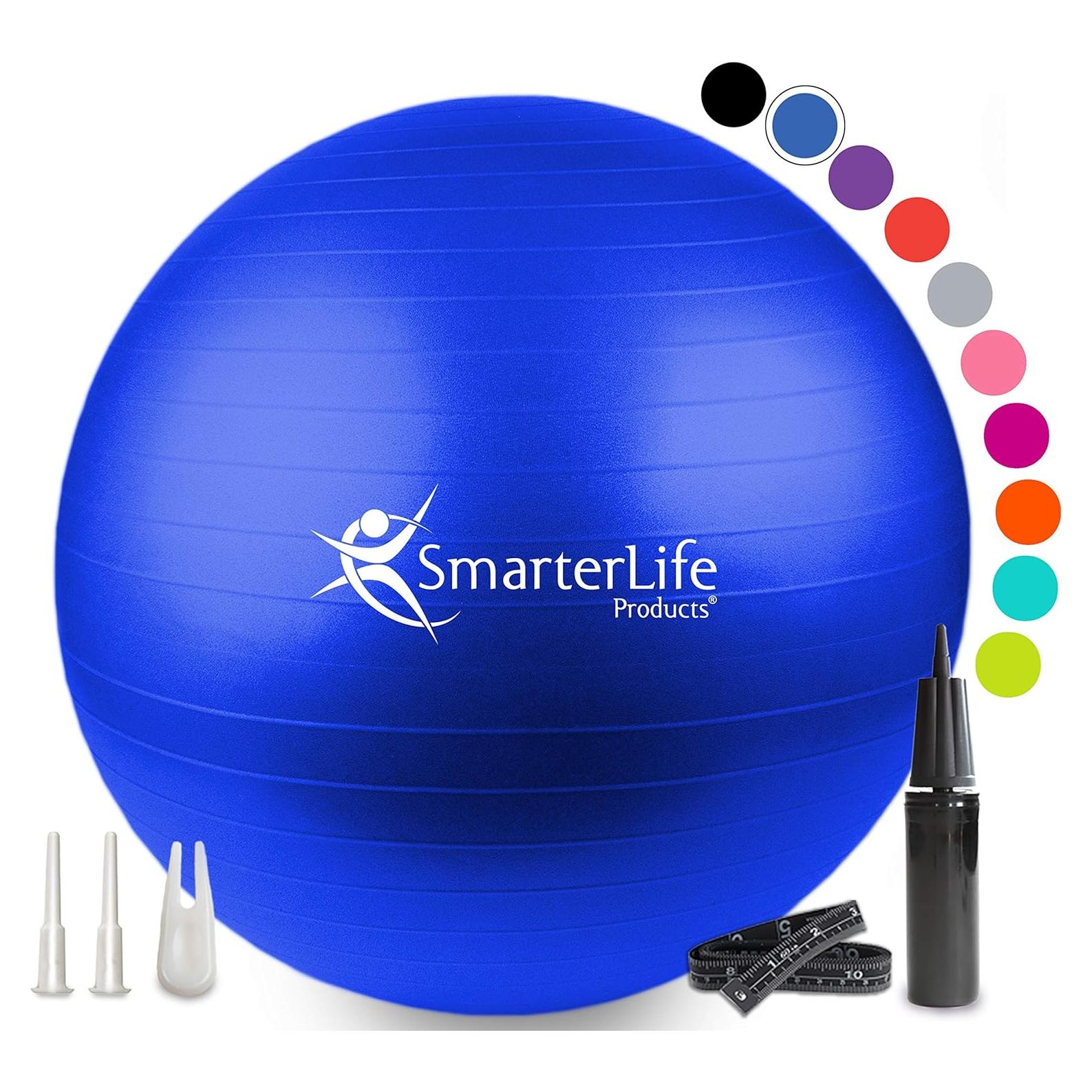 Bola de Ejercicio SmarterLife 45 cm Antideslizante PVC Negro