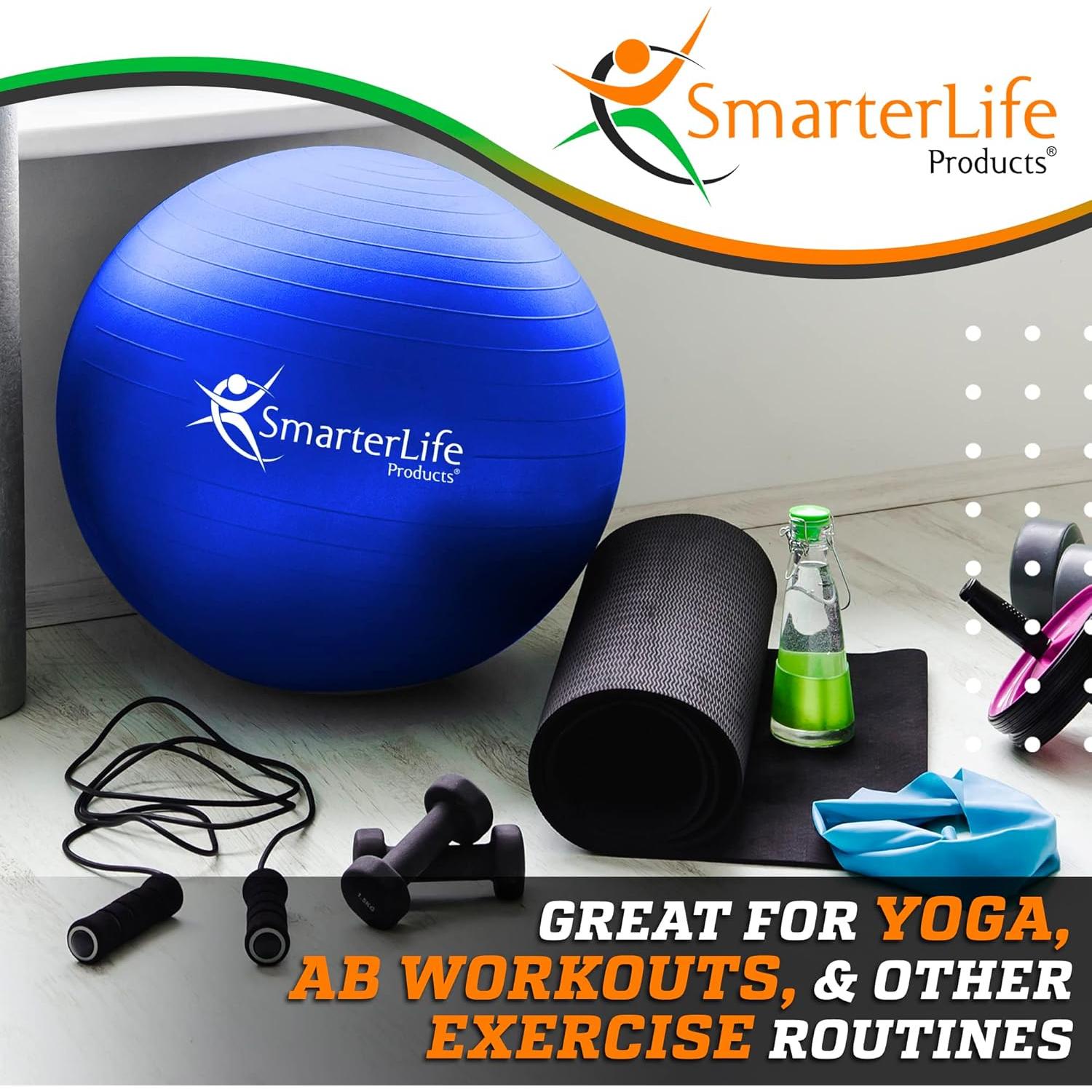 Bola de Ejercicio SmarterLife 45 cm Antideslizante PVC Negro