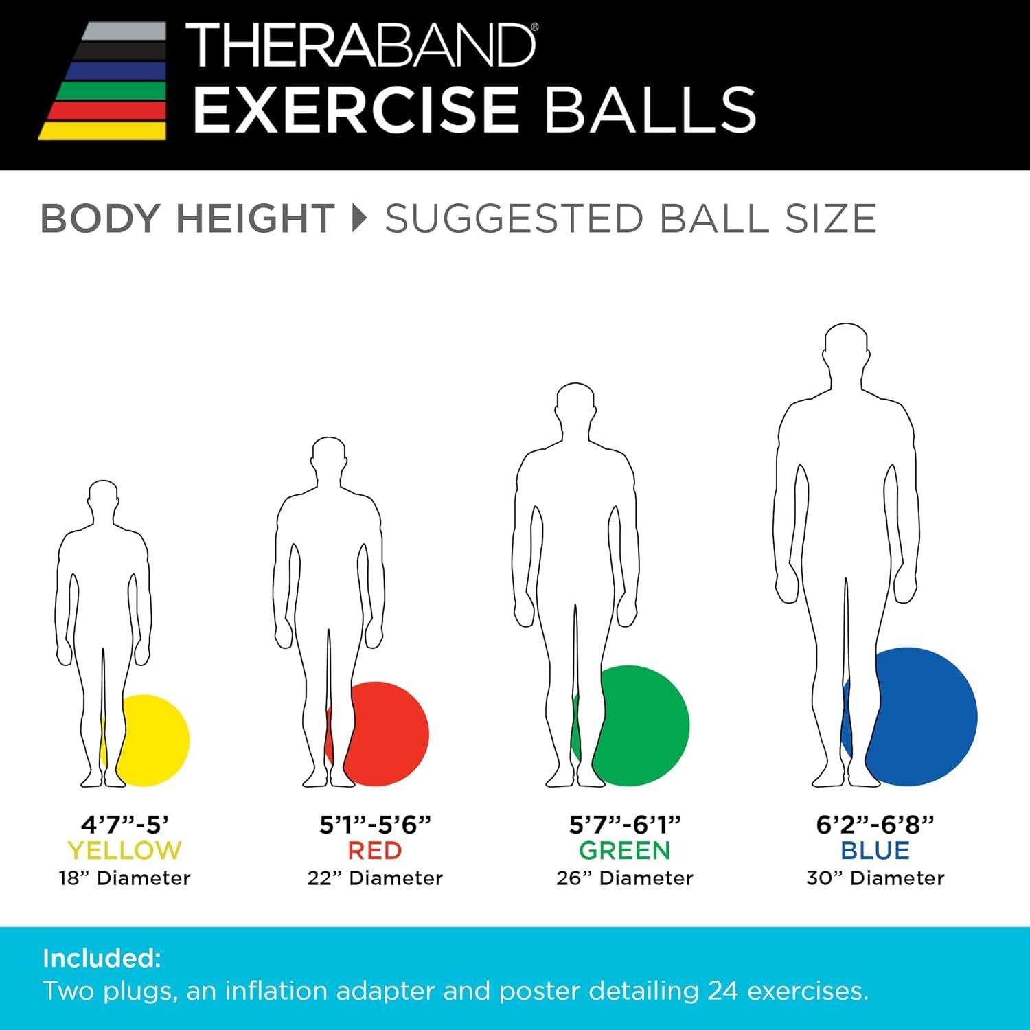 Pelota de Ejercicio THERABAND 75 cm para Estabilidad y Yoga