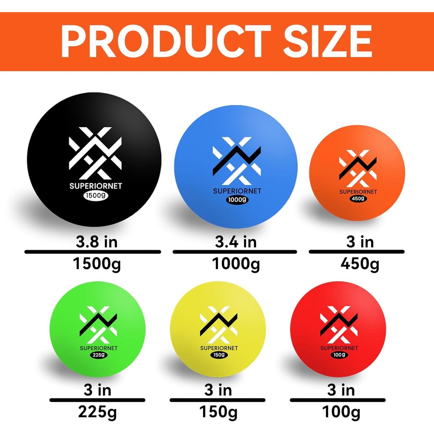 Conjunto de 6 Pelotas Pesadas para Béisbol Superiornet