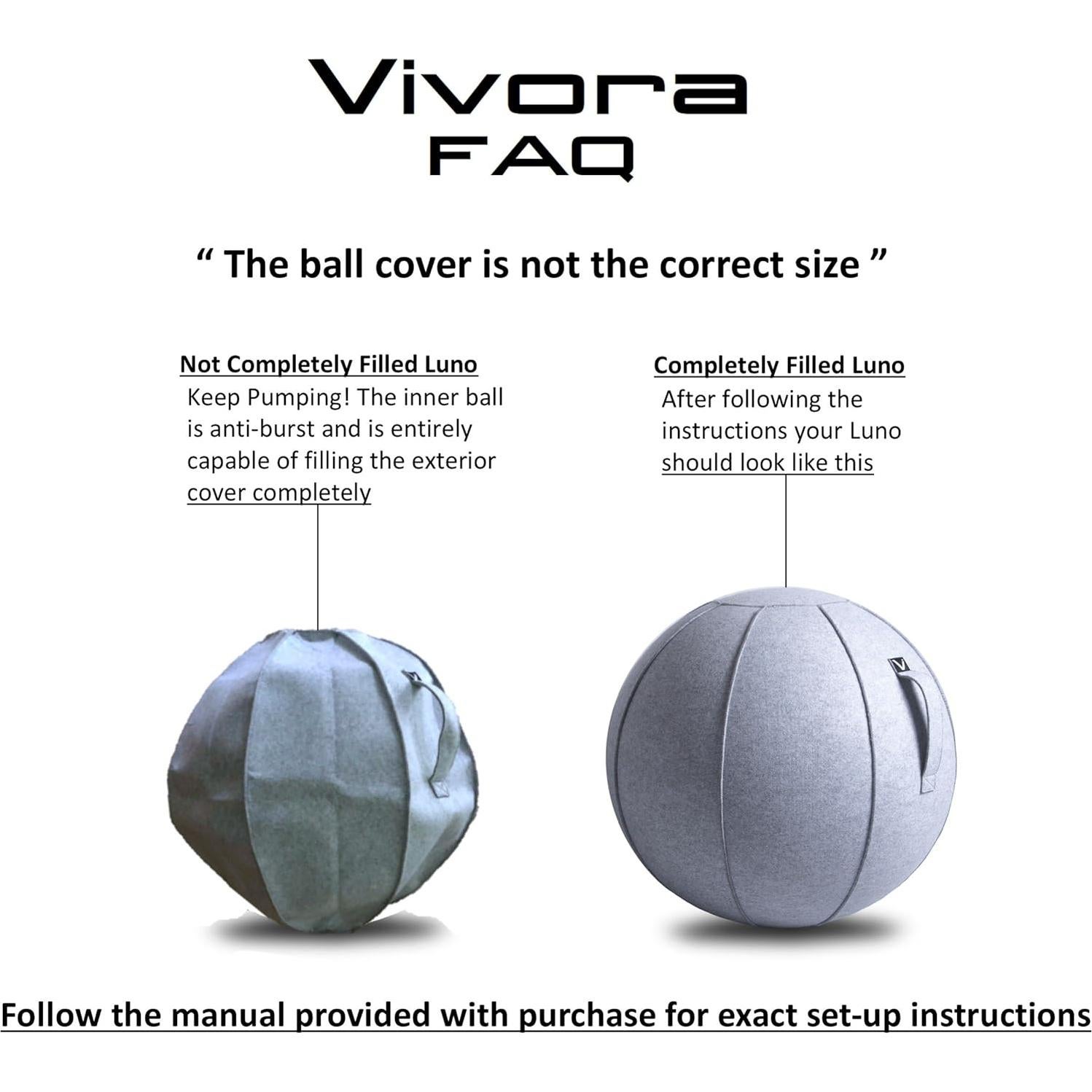 Silla de Pelota Ergonómica Vivora Luno, Fieltro, 56-61 cm