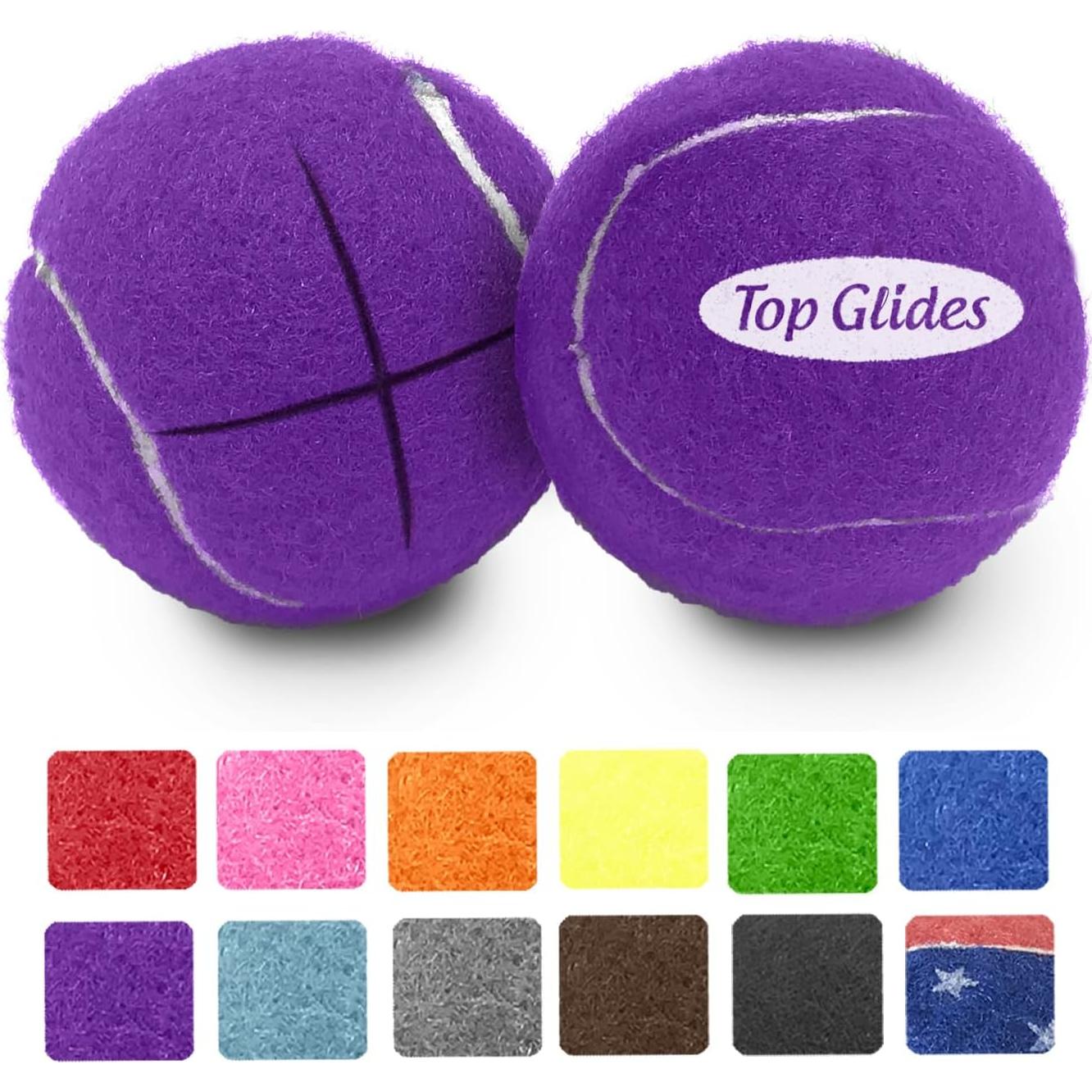 Pelotas de Tenis Pre-cortadas Top Glides para Andadores Púrpura