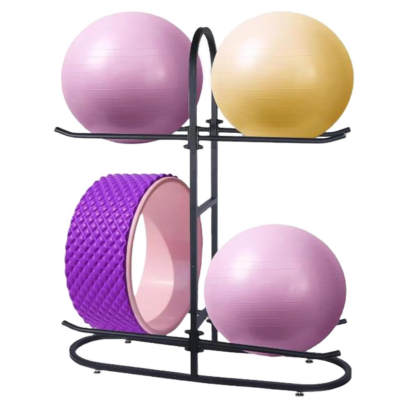 Soporte para Pelotas de Ejercicio MEIPEIQIZHI - Almacenamiento para 4 Pelotas