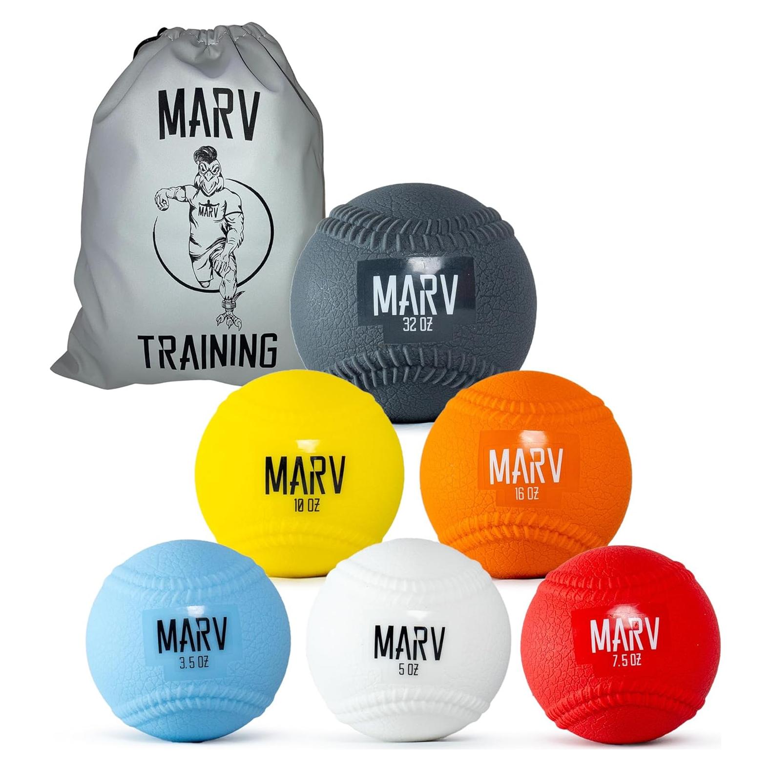 Set de Pelotas Plyo Marv - 6 Pelotas de Béisbol con Costuras