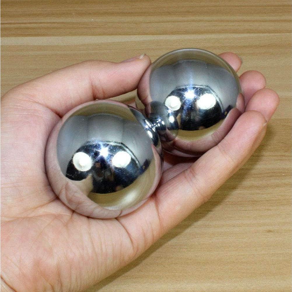 Bolas Baoding de Ejercicio DENPETEC 43mm Plata - 2 Piezas