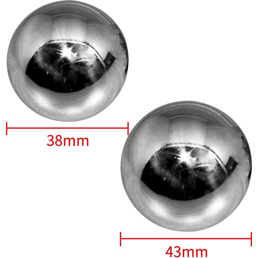 Bolas Baoding de Ejercicio DENPETEC 43mm Plata - 2 Piezas