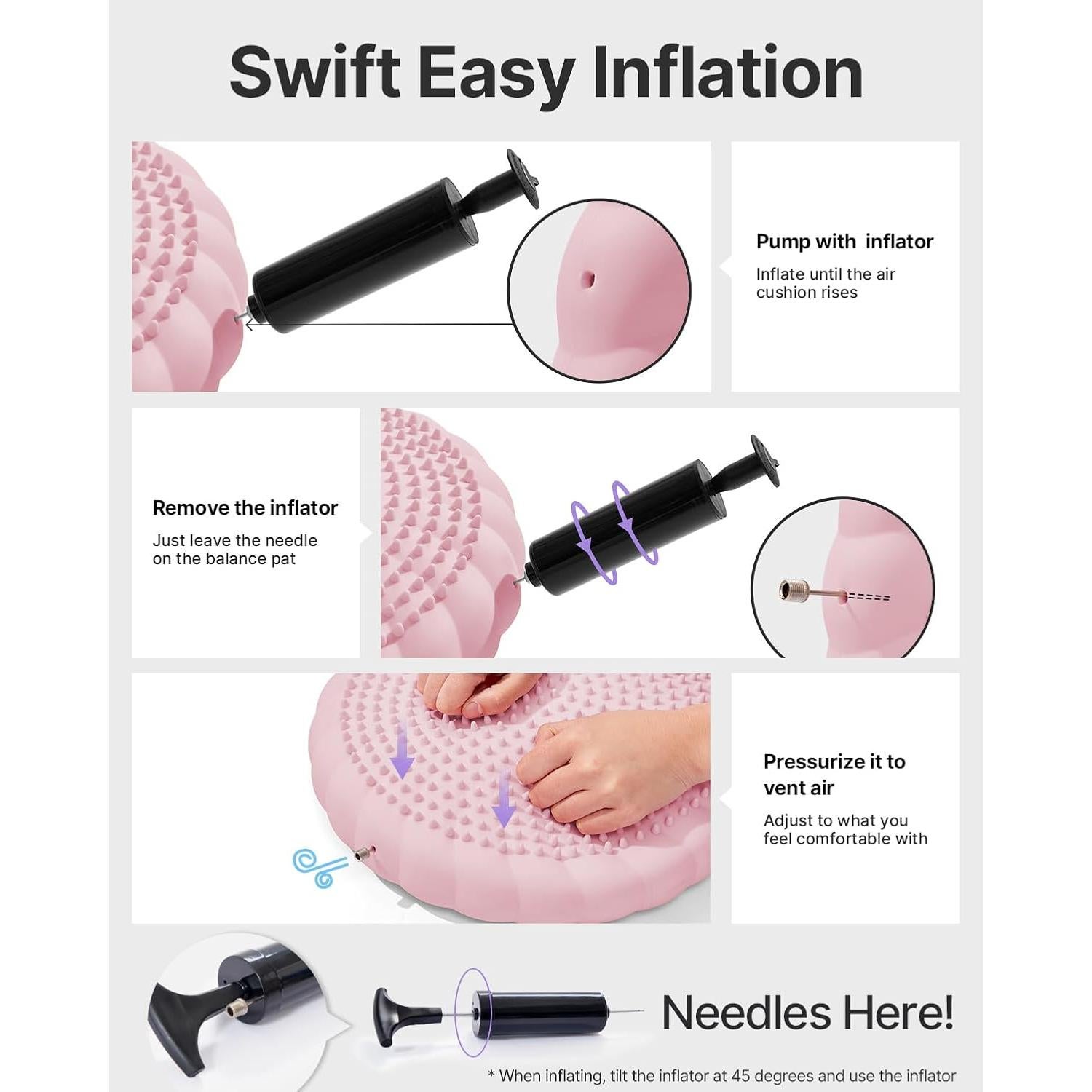 Cojín Inestable YOTTOY Rosa para Equilibrio y Postura