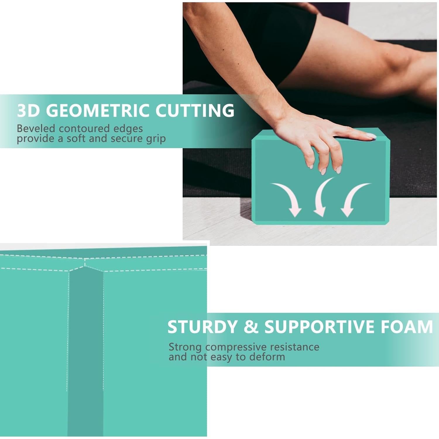 Bloques de Yoga MBHKRRS 23x15x8 cm Antideslizantes EVA