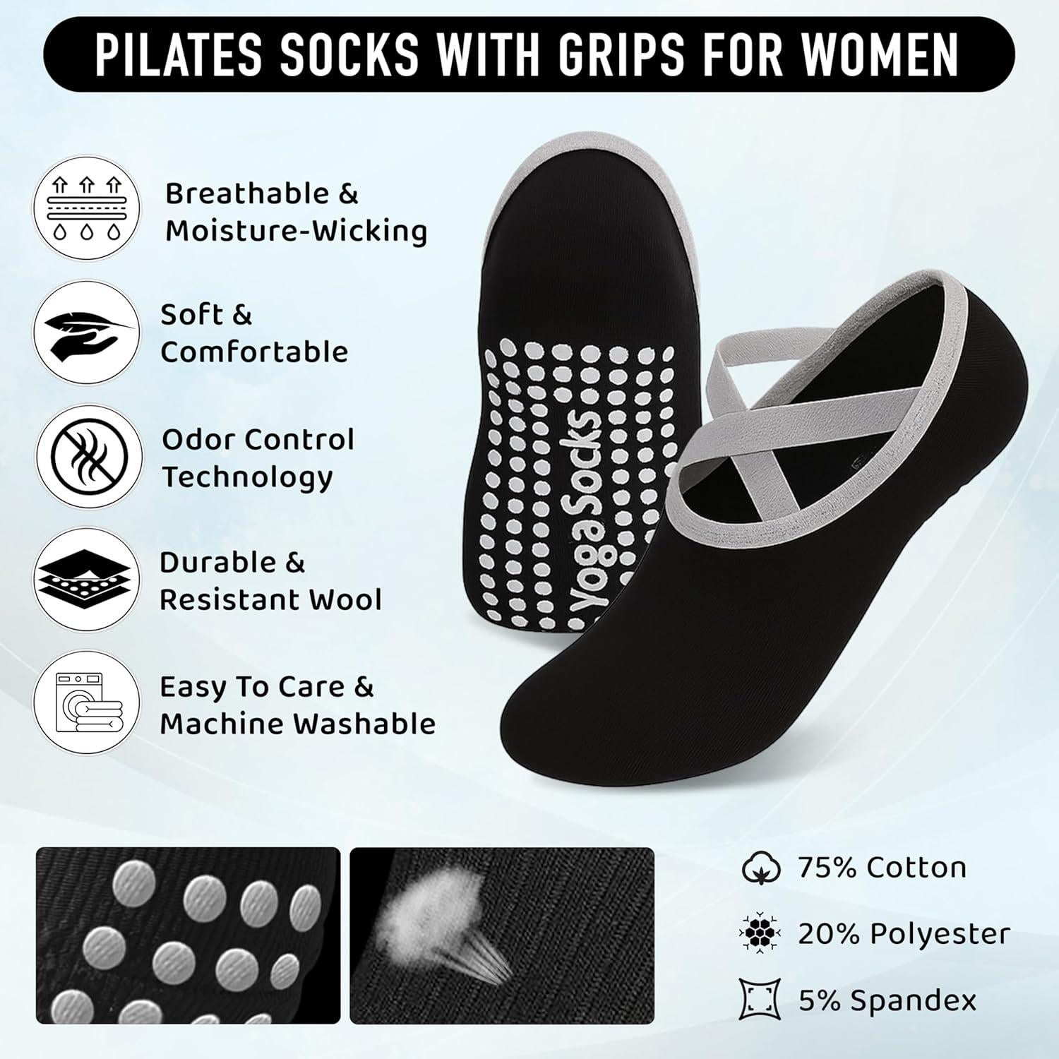 Kit de Yoga y Pilates Facity - 2 Bloques, Correa y Calcetines