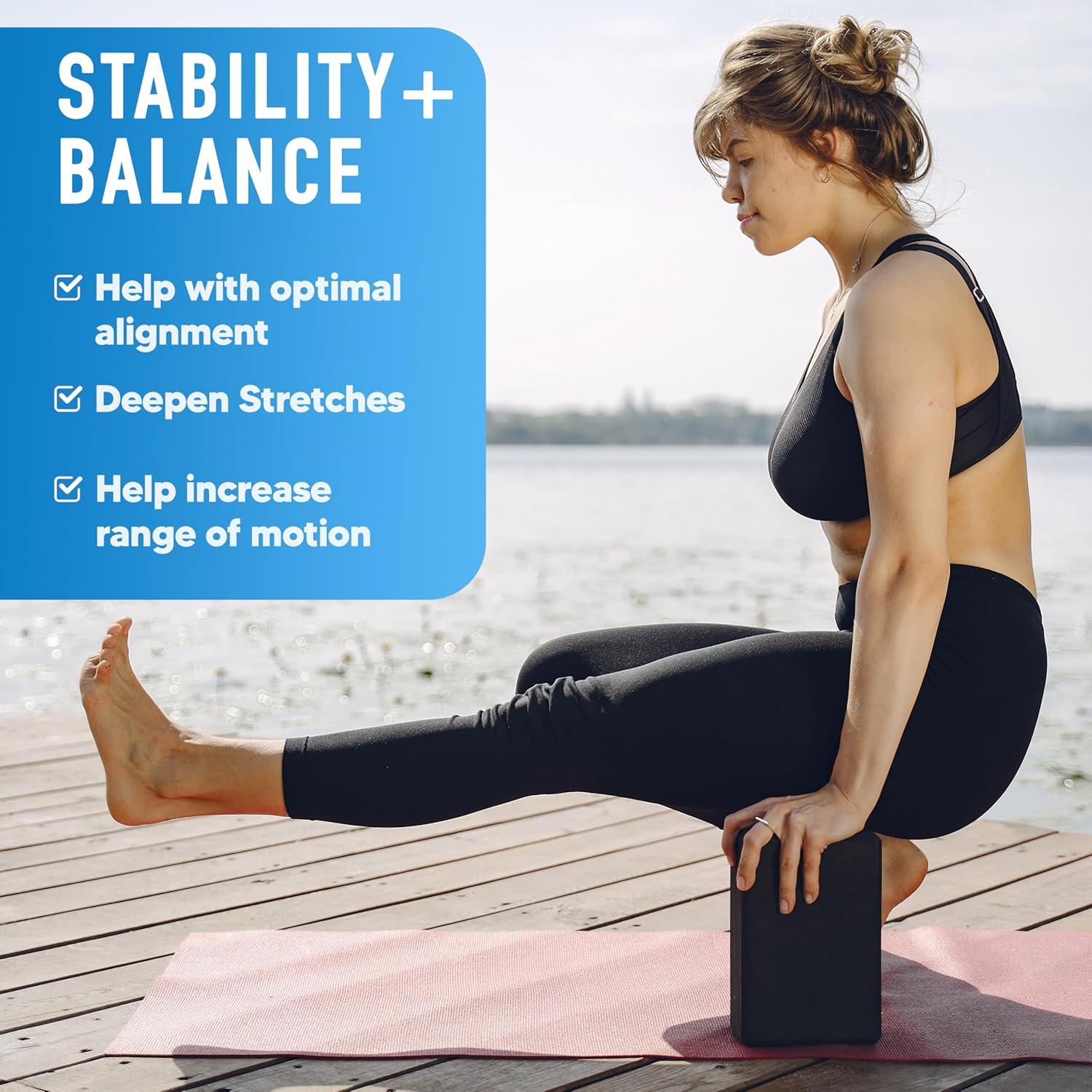 Kit de Yoga y Pilates Facity - 2 Bloques, Correa y Calcetines