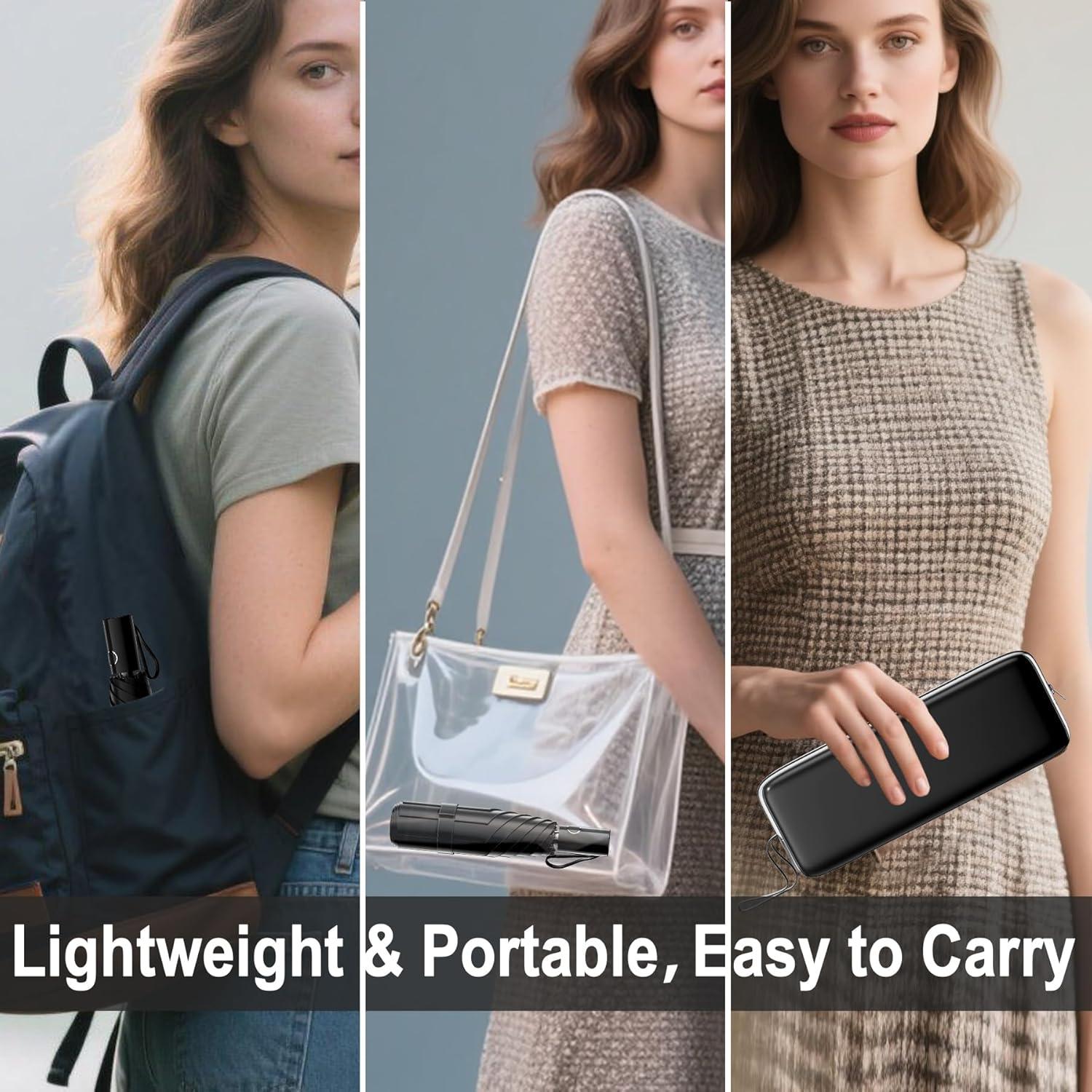 Paraguas Automático Mini Moorrlii Plegable UV 50+ Resistente Viento