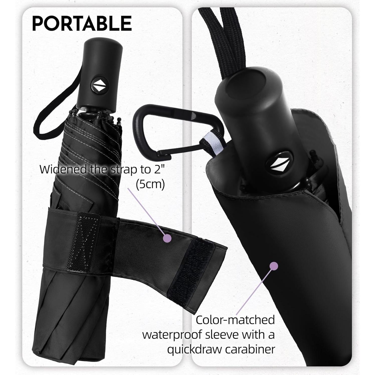 Paraguas Compacto Lilac 110cm Plegable a Prueba de Viento