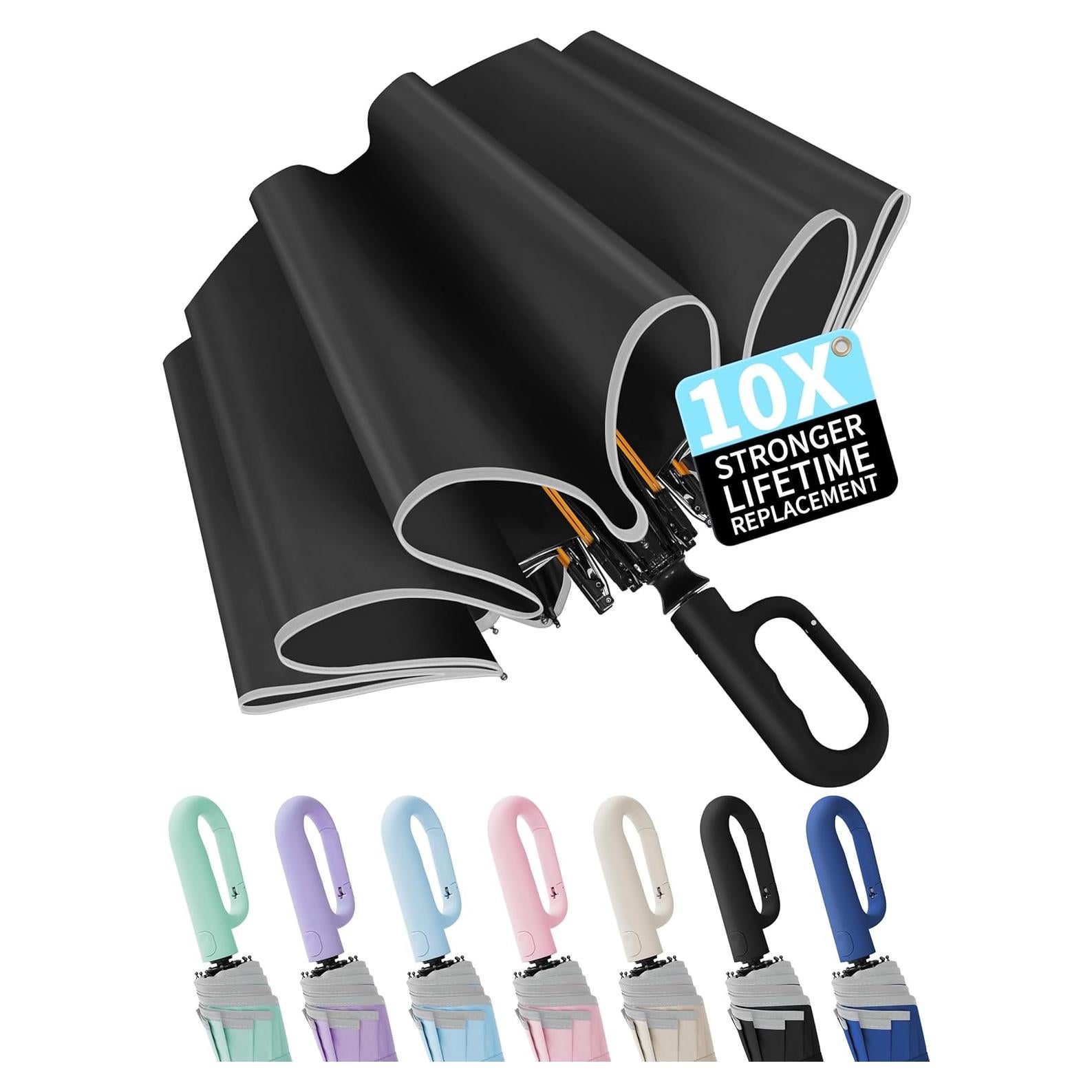 Paraguas de Viaje Seniny Compacto UV 118 cm a Prueba de Viento