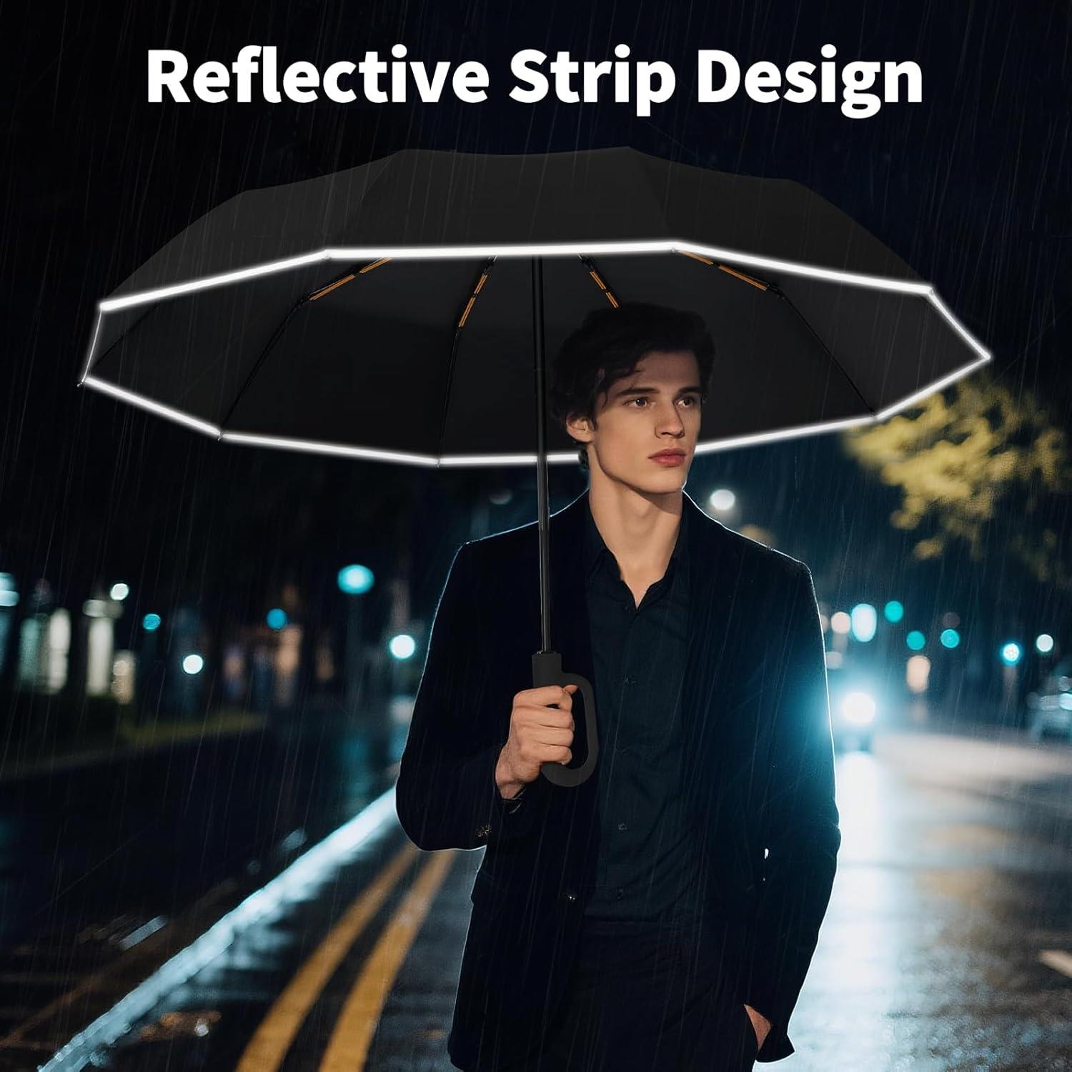 Paraguas de Viaje Seniny Compacto UV 118 cm a Prueba de Viento