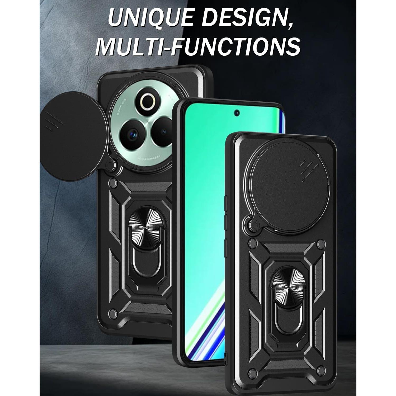 Funda Doble Capa PC TPU para Realme P3 Pro 5G Negra