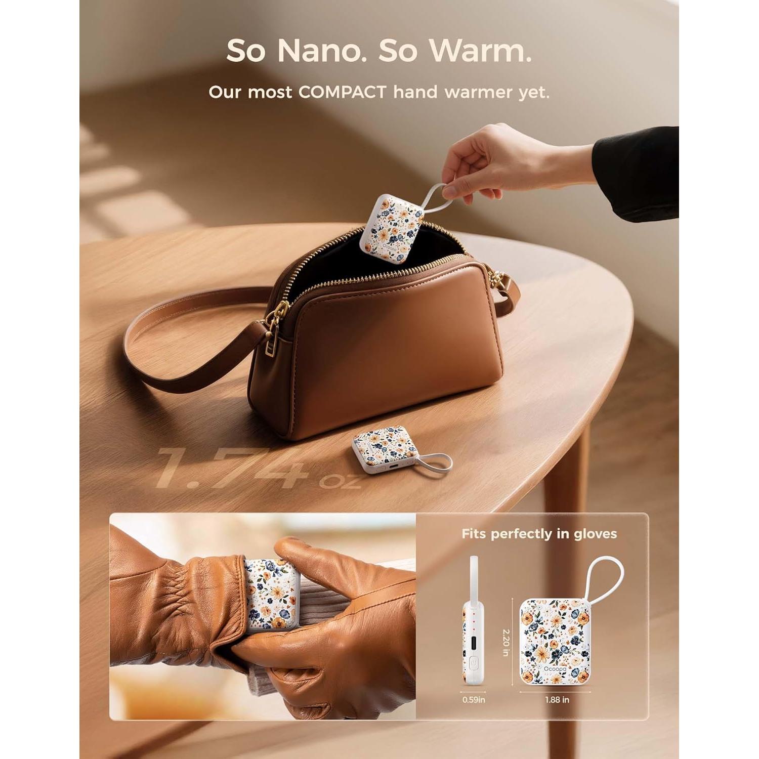 Calentador de Manos Recargable OCOOPA UT5 Nano 50g Floral