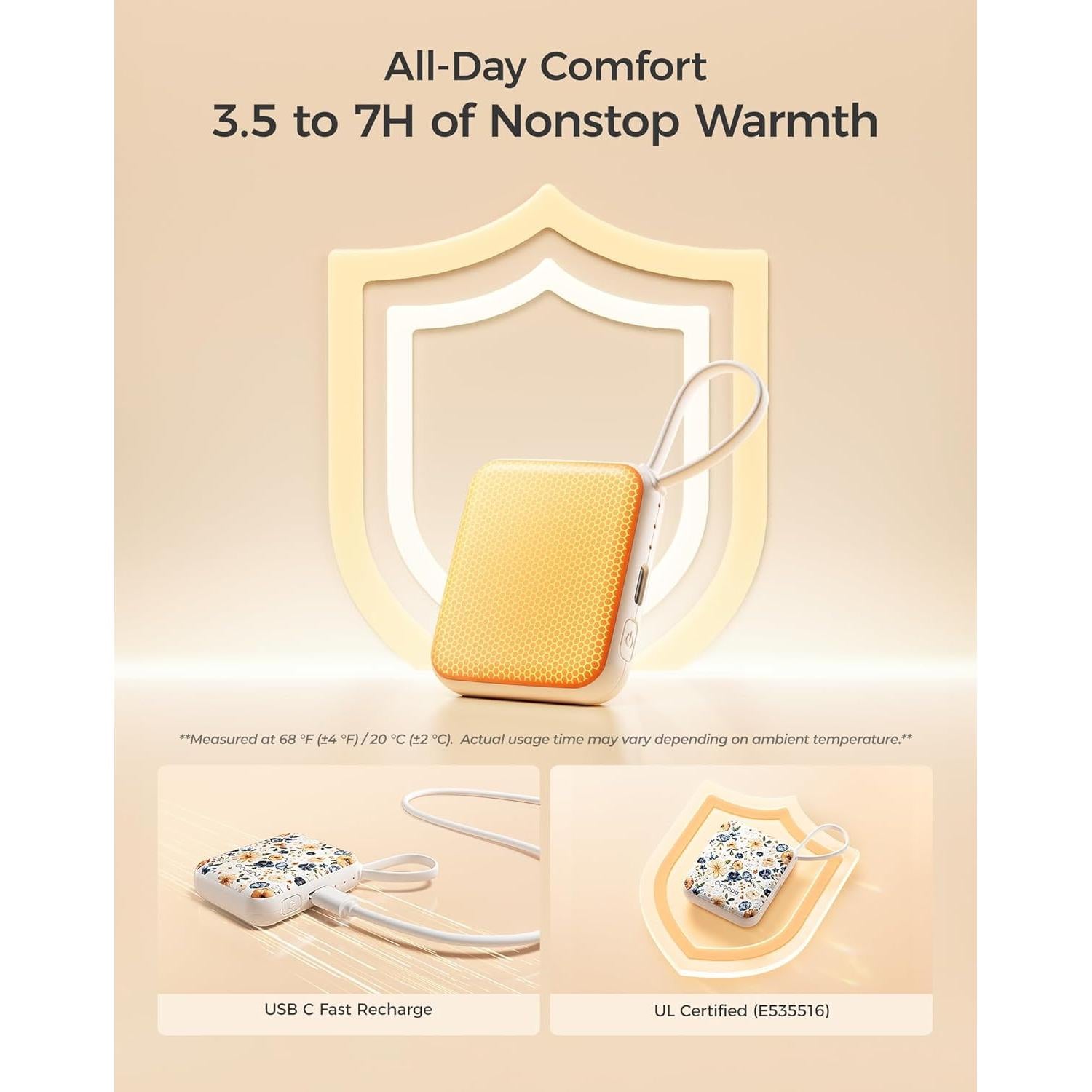 Calentador de Manos Recargable OCOOPA UT5 Nano 50g Floral