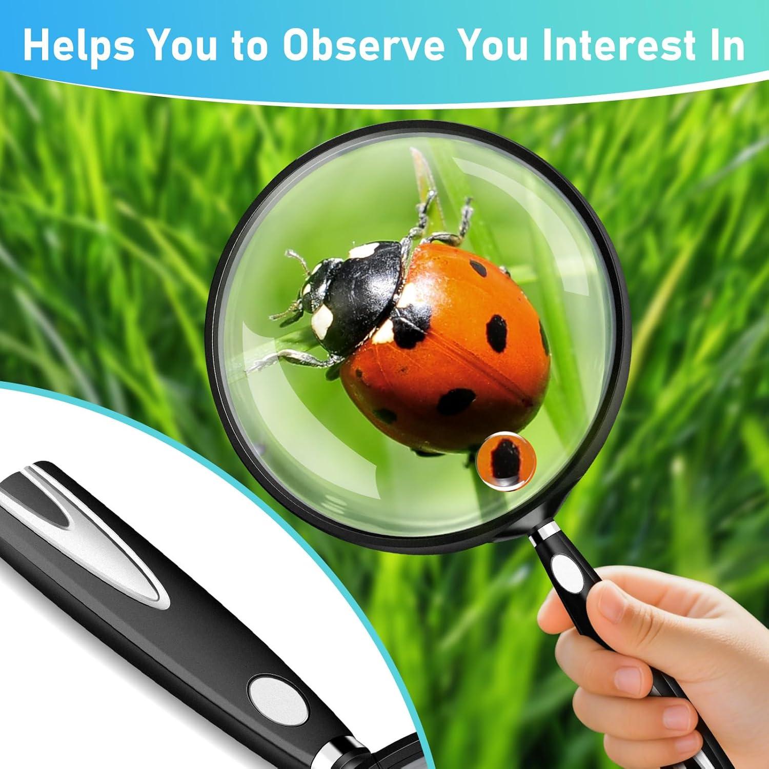 Lupa de Mano HQGZQL 10X-30X Lente 90mm Antirrayas