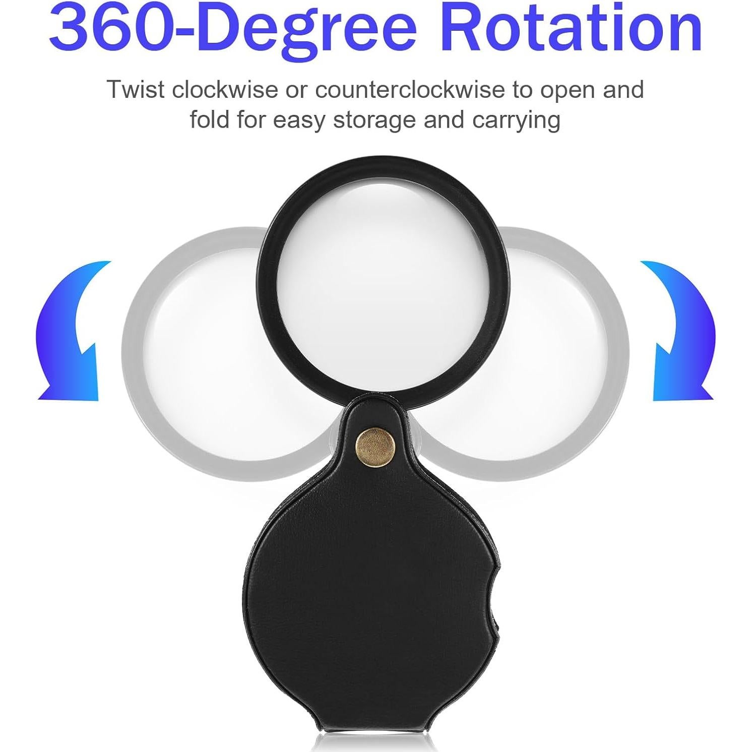 Lupa de Bolsillo 20x Sorcristy Plegable Negra - 2 Pcs