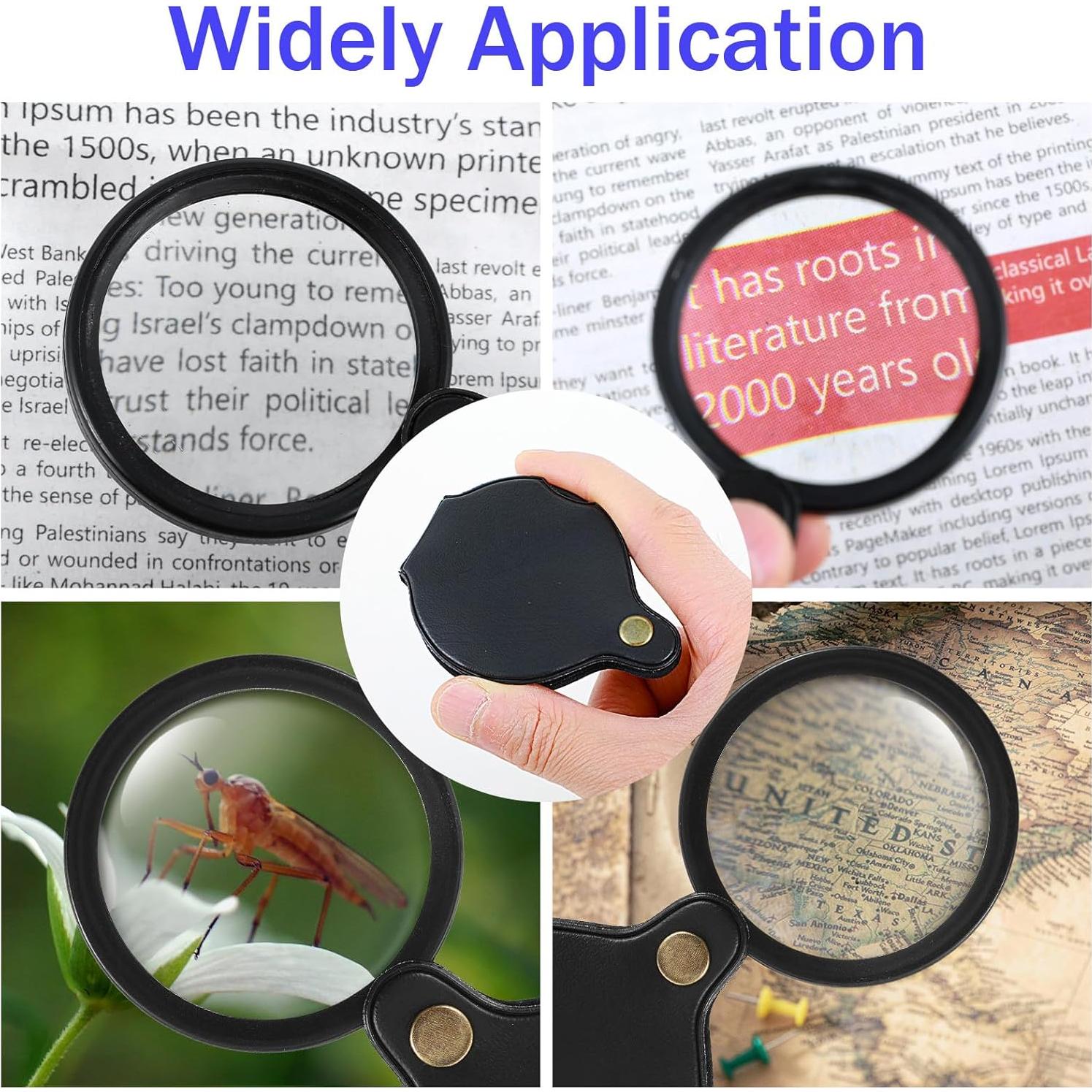 Lupa de Bolsillo 20x Sorcristy Plegable Negra - 2 Pcs