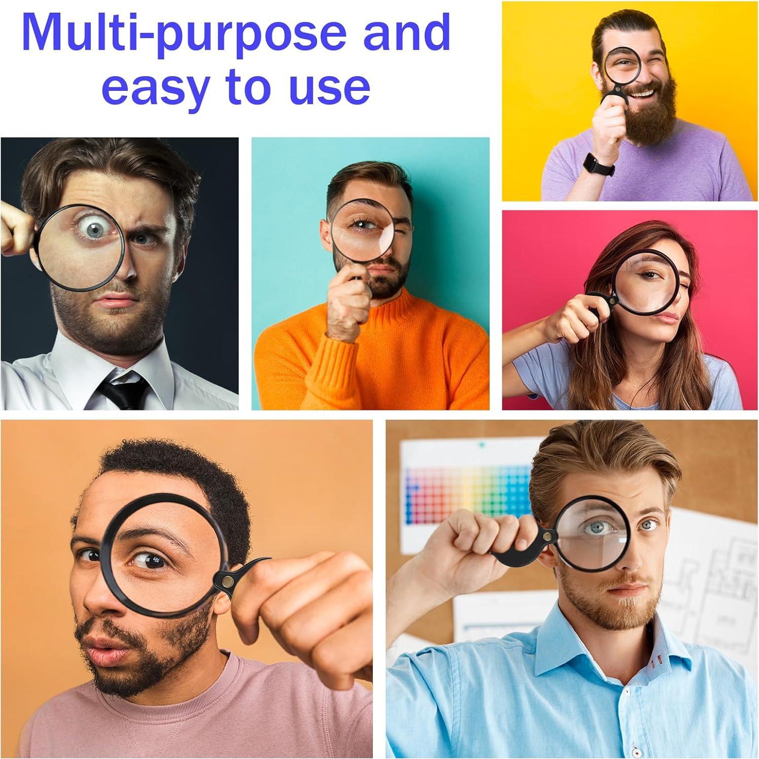 Lupa de Bolsillo 20x Sorcristy Plegable Negra - 2 Pcs