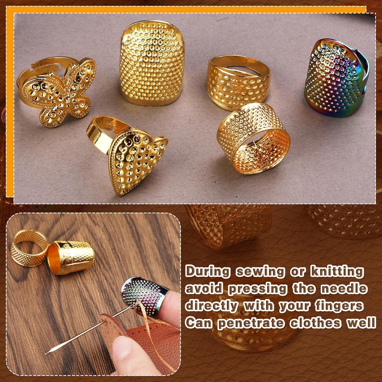 Dedal de Costura Ftyiwu Ajustable con Caja de Almacenamiento