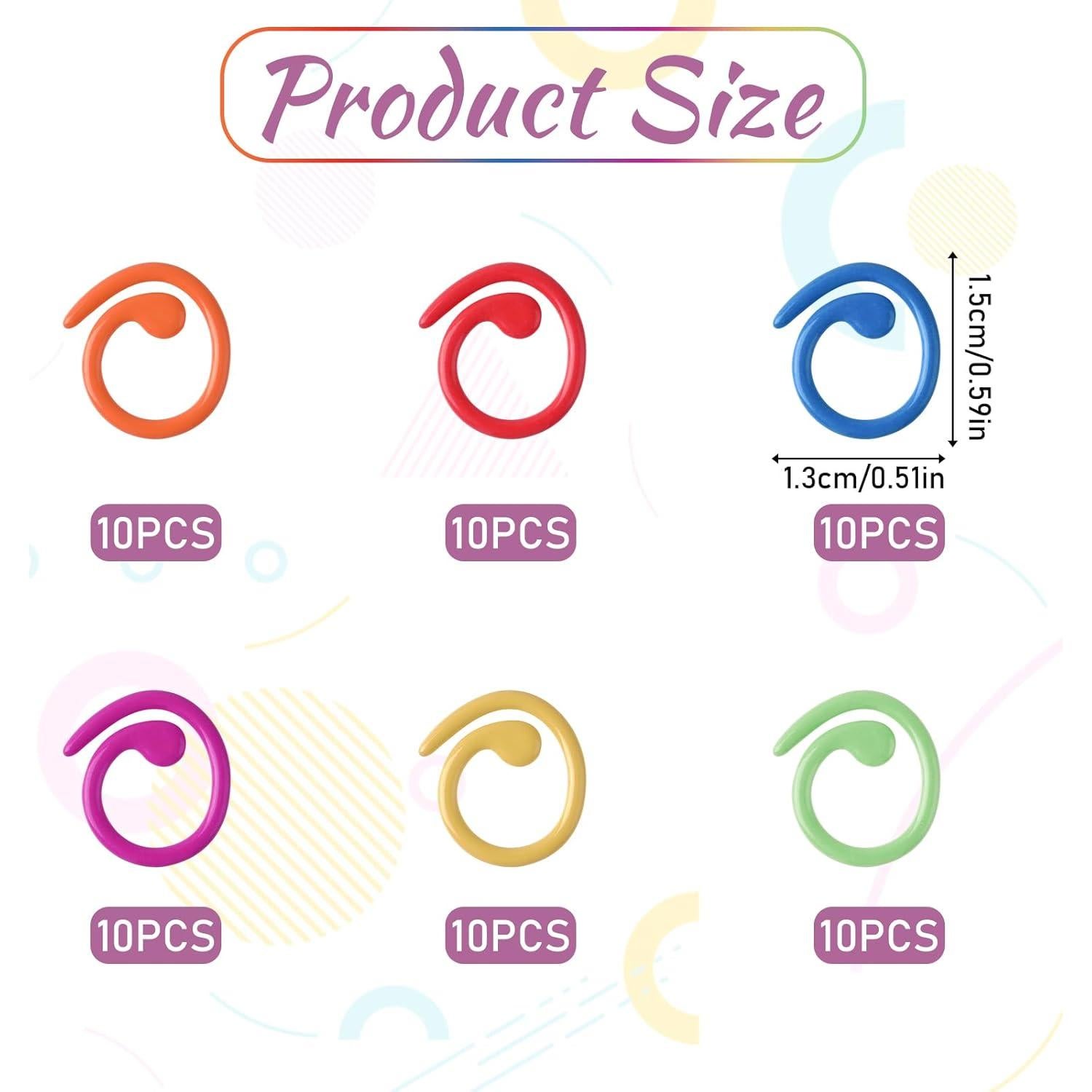 60 Marcadores de Puntos de Costura Metalicos Hariendny - Coloridos