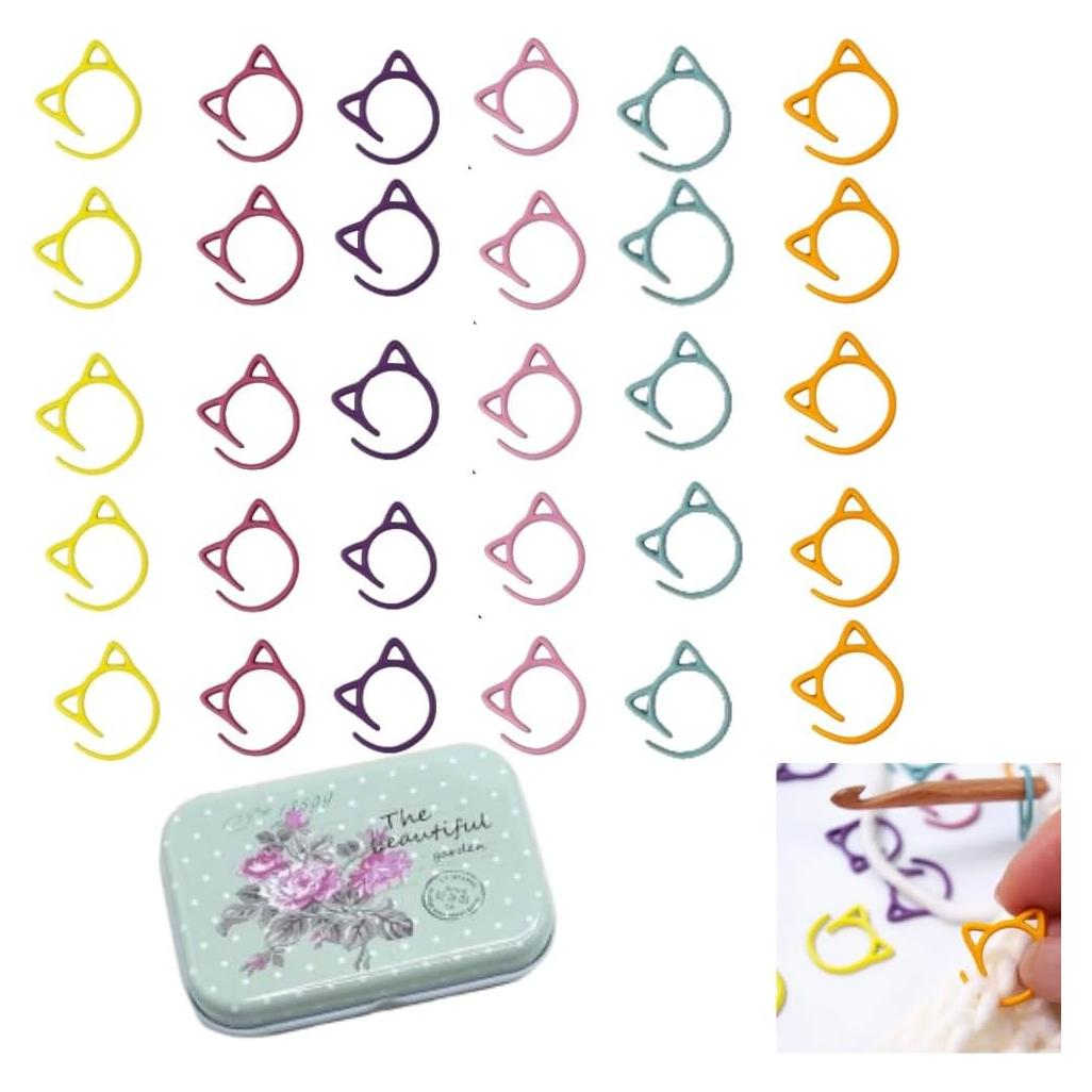 Marcadores de Puntos de Metal Fazanwey 30pcs para Tejer