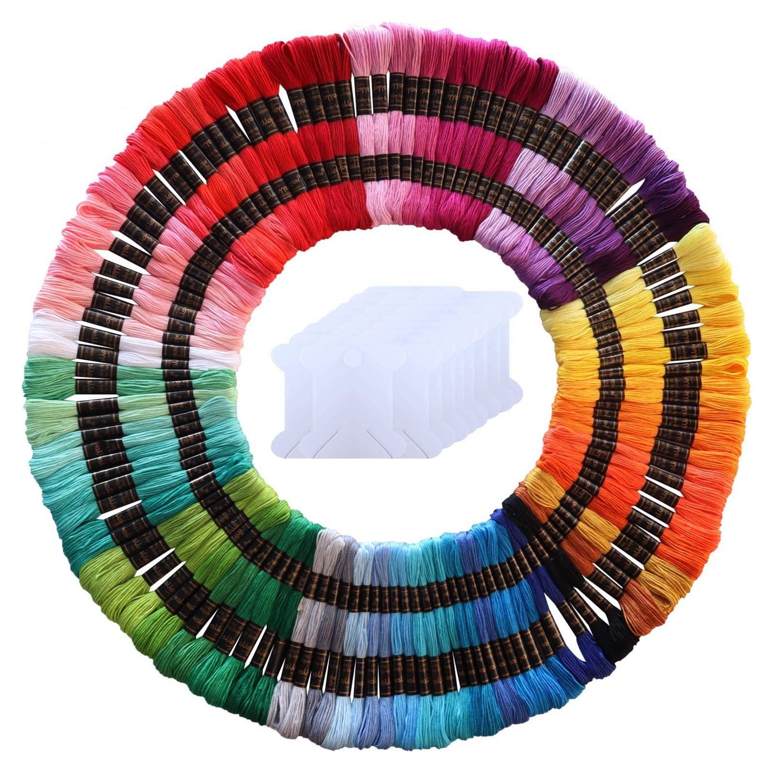 Hilo de Bordar MOYYON 122 Madejas 100% Poliéster 61 Colores