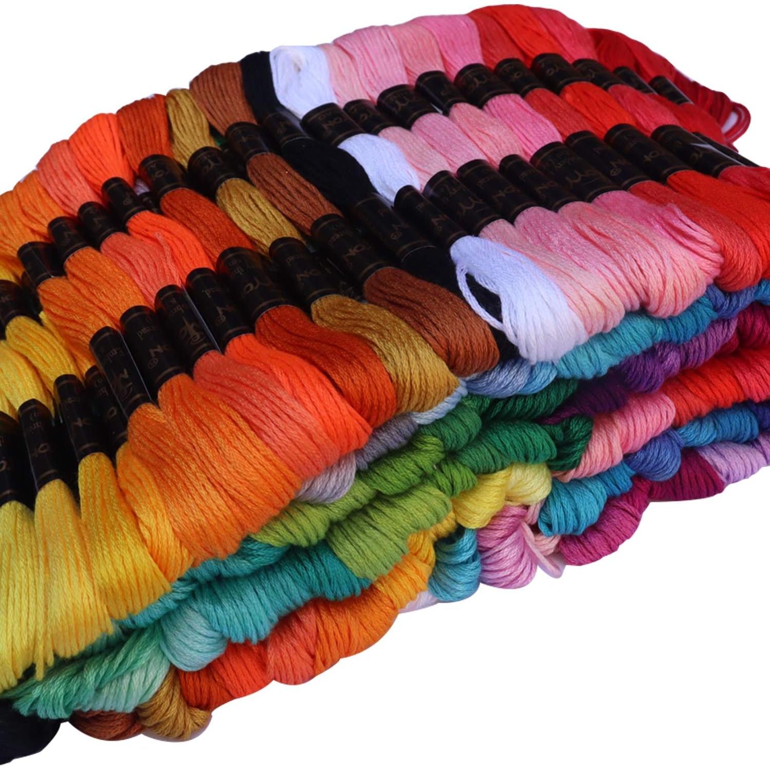 Hilo de Bordar MOYYON 122 Madejas 100% Poliéster 61 Colores