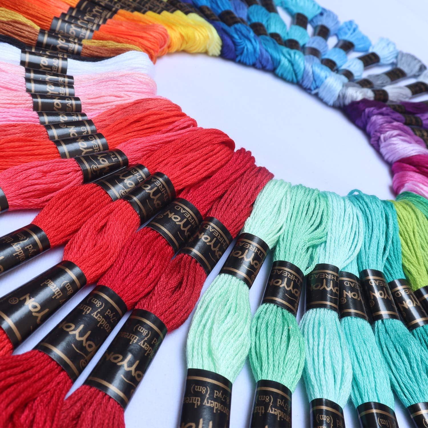 Hilo de Bordar MOYYON 122 Madejas 100% Poliéster 61 Colores