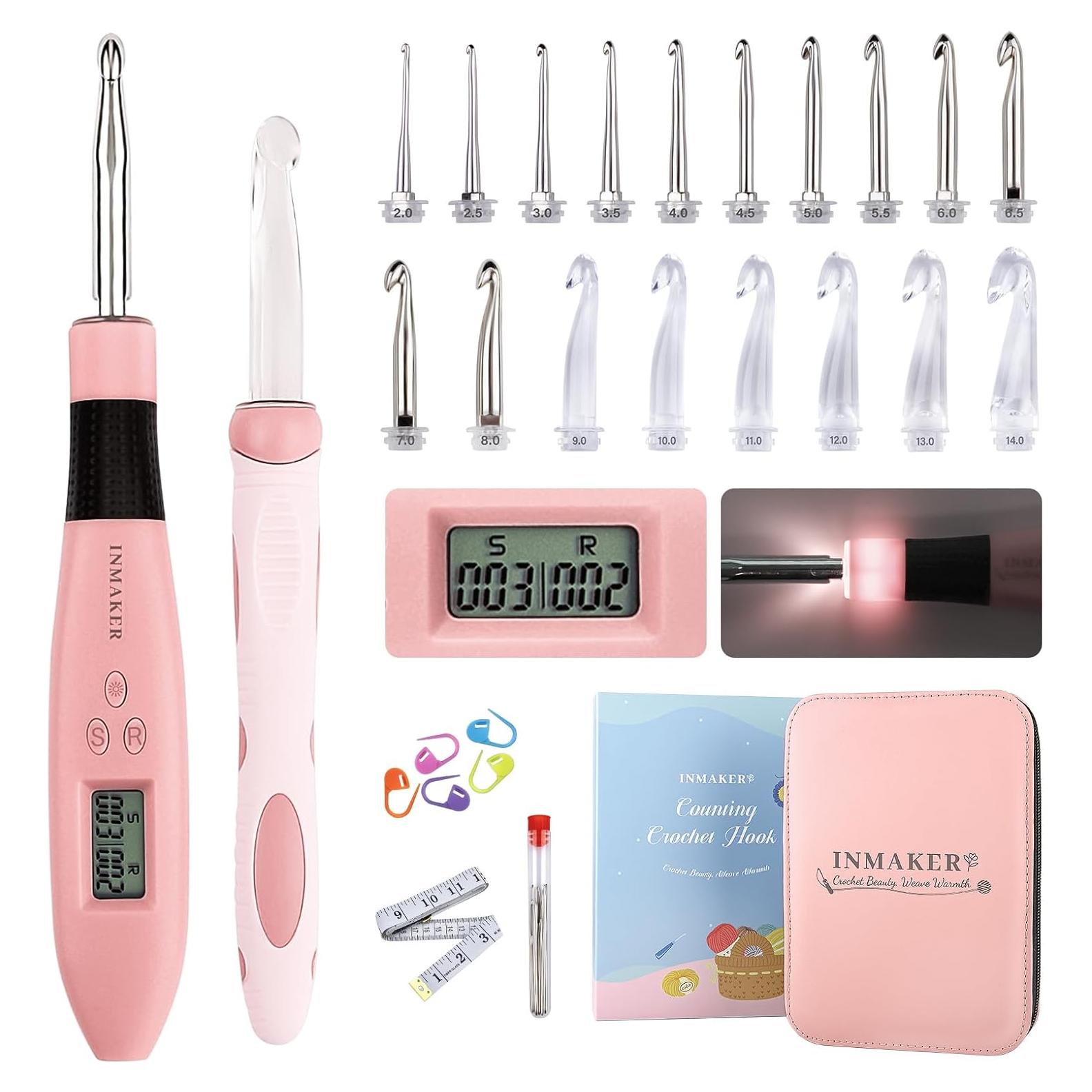 Juego de Ganchillos Iluminados INMAKER 18 en 1 2.0-14.0 mm