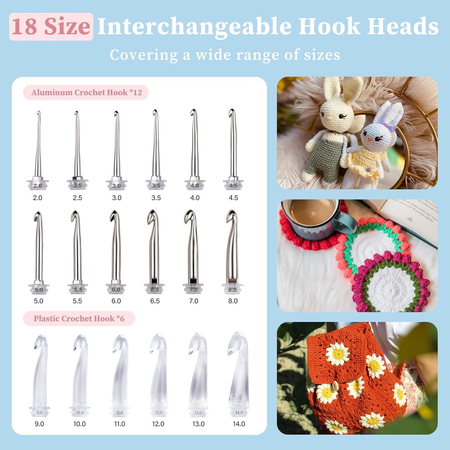 Juego de Ganchillos Iluminados INMAKER 18 en 1 2.0-14.0 mm