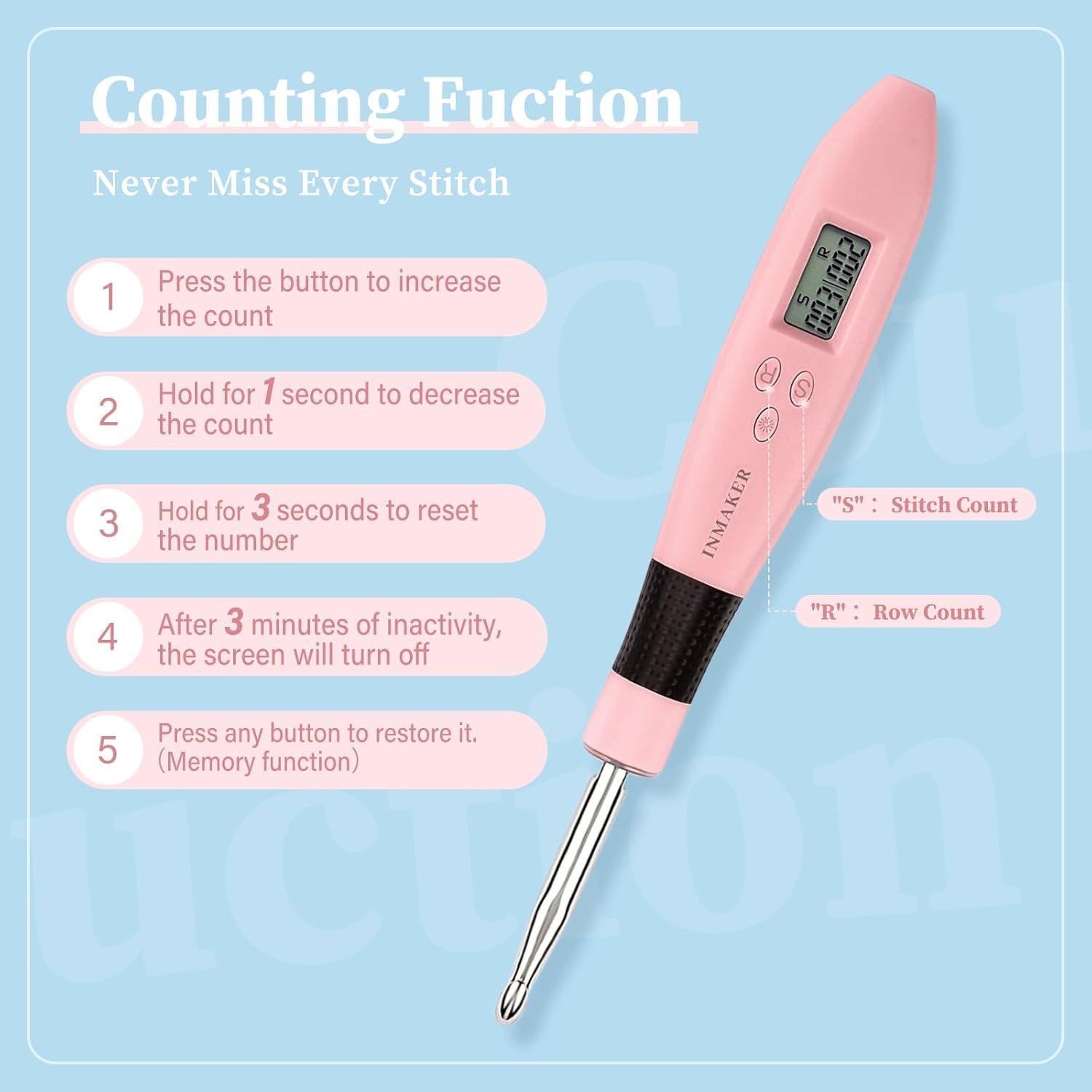 Juego de Ganchillos Iluminados INMAKER 18 en 1 2.0-14.0 mm