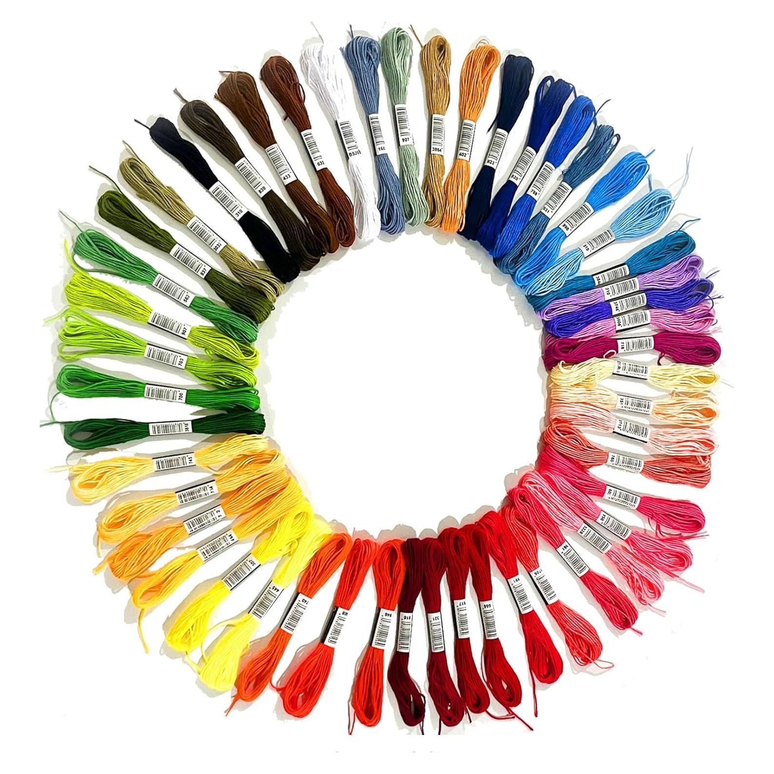 Hilo de Bordado Zhenqing 50 Colores Algodón 7.95m 6 Hebras