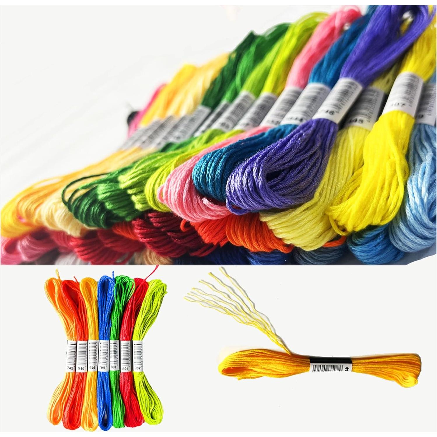 Hilo de Bordado Zhenqing 50 Colores Algodón 7.95m 6 Hebras