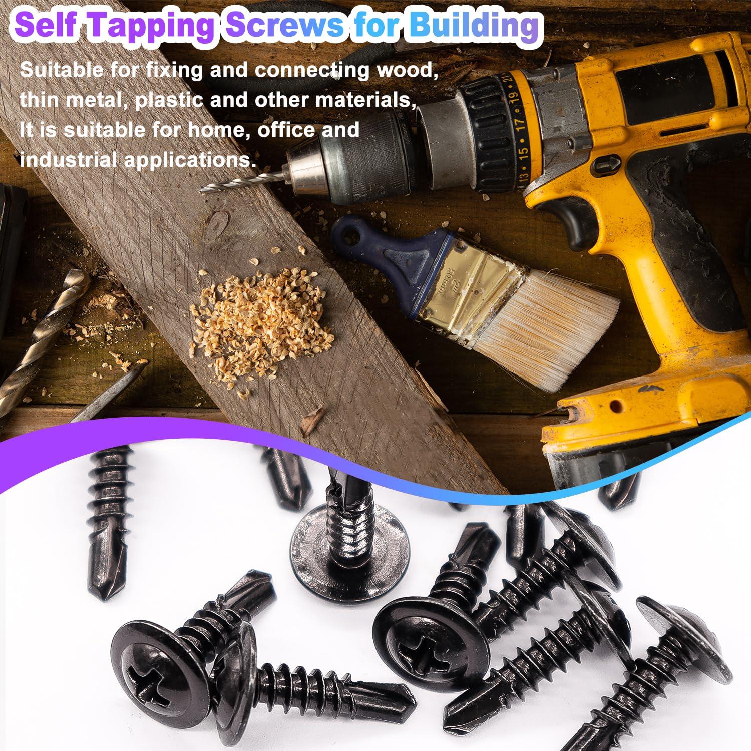 Tornillos Autoperforantes mxuteuk #8 Acero Inoxidable 115PCS